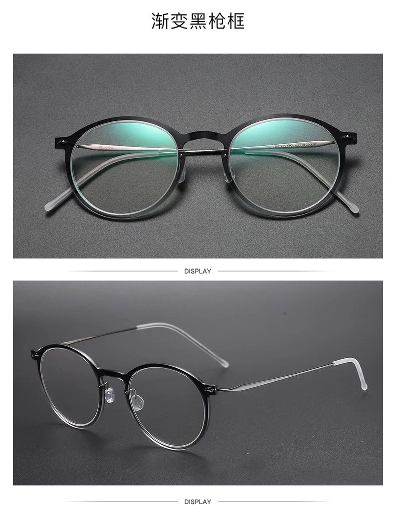 Unisex Full Rim Round Screwless Titanium Acetate Eyeglasses 6541 - Lightweight Durable Glasses for Work, Reading & Fashion | Aimee Eyewear