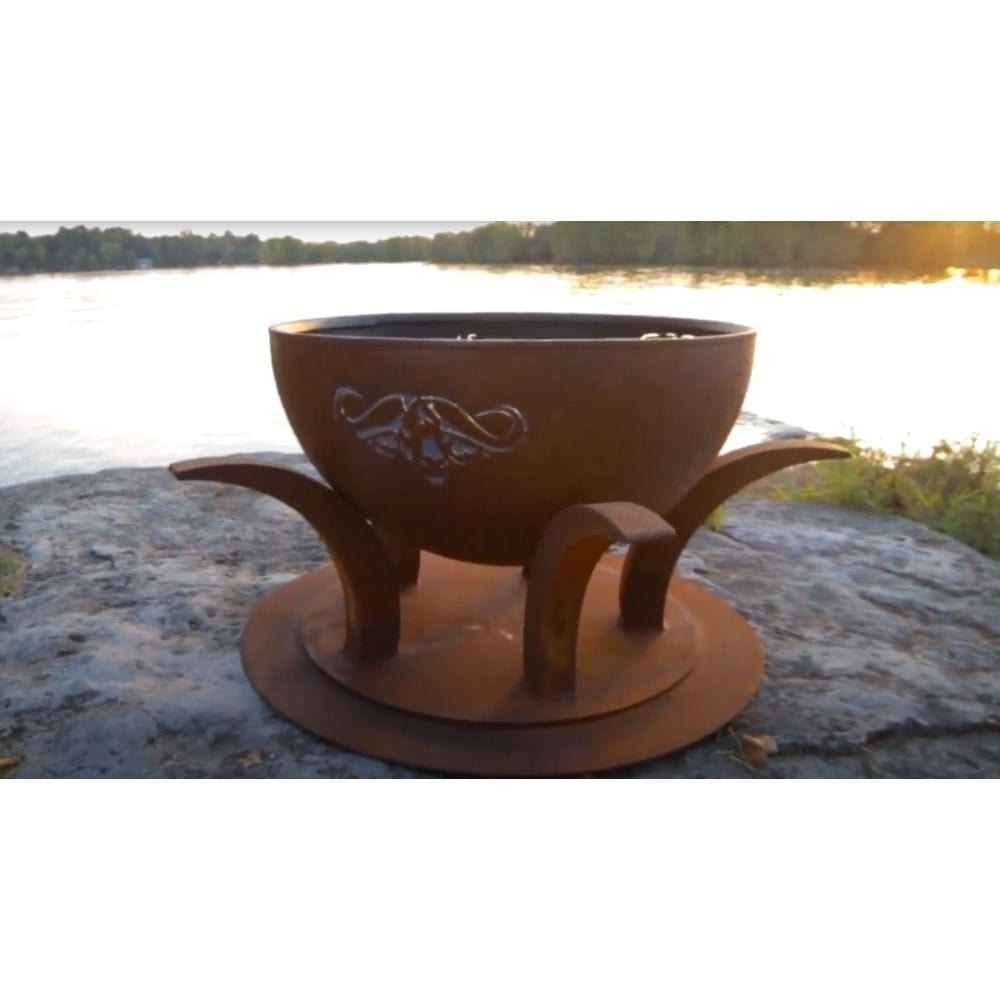41 Inch Handcrafted Carbon Steel Fire Pit - Africa's Big Five Design | Unique Outdoor Fireplace for Patio, Garden & Backyard Gatherings