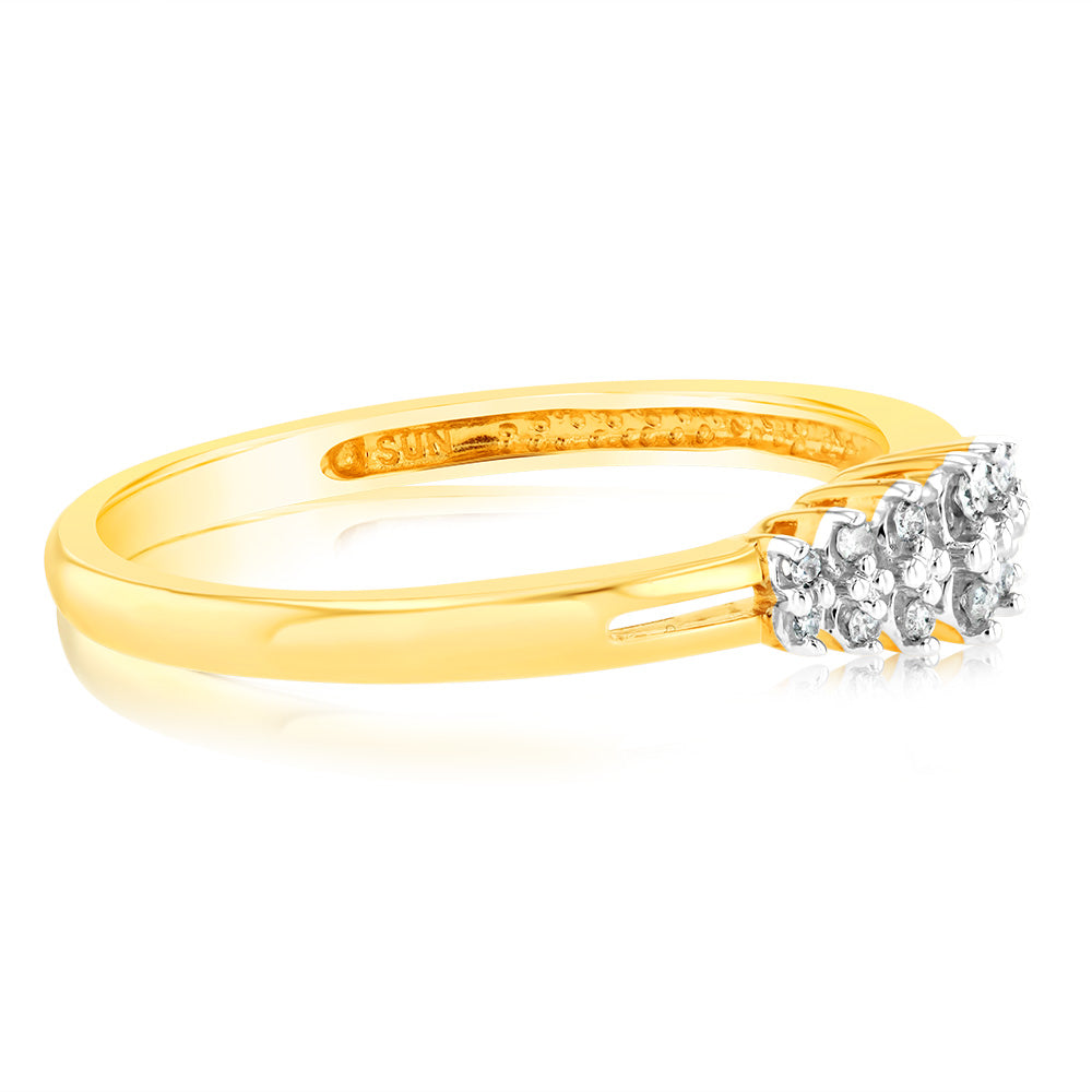 1/10 Carat Diamond Ring in 10K Yellow Gold - Elegant Solitaire Engagement Ring for Women, Perfect for Proposals, Anniversaries & Special Occasions