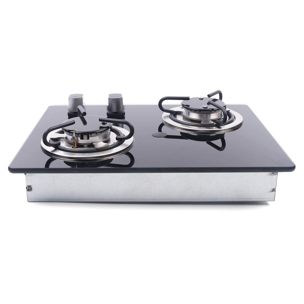 Portable LPG Gas Cooktop Stove for Camping, RV, Boat & Caravan - 2 Burner with Tempered Glass Lid & Sink - Outdoor Cooking Solution for Backpacking, Picnics & Road Trips