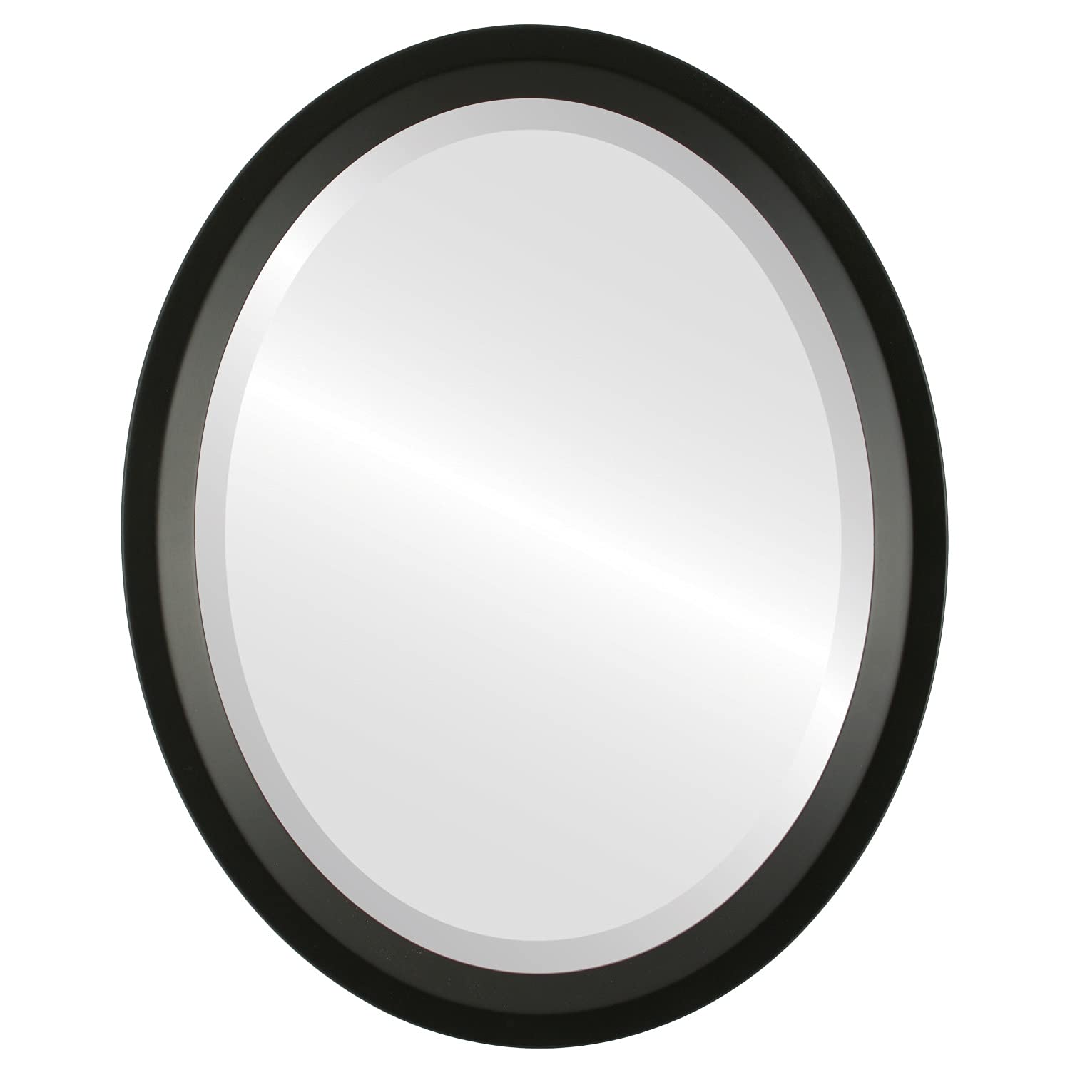 Ovalcrest 14x18 Inch Oval Wooden Beveled Wall Mirror - Matte Black Frame for Bathroom, Bedroom, Living Room & Hallway Decor | Perfect for Vanity, Entryway & Home Decoration