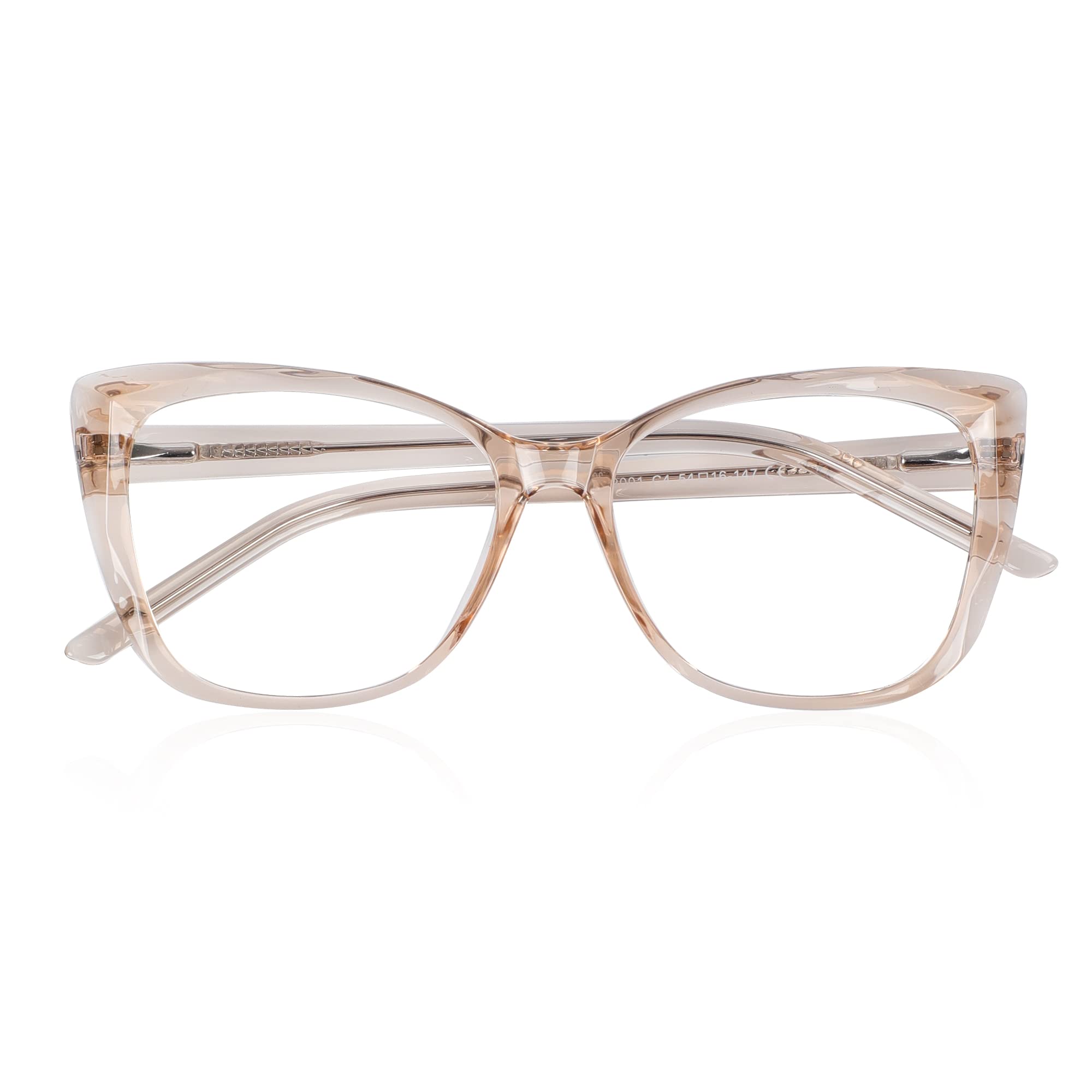 Blue Light Blocking Glasses for Women - TR90 Computer Eyewear with UV Protection & Anti-Eyestrain - Lightweight Champagne Frame for Office Work, Gaming & Screen Time