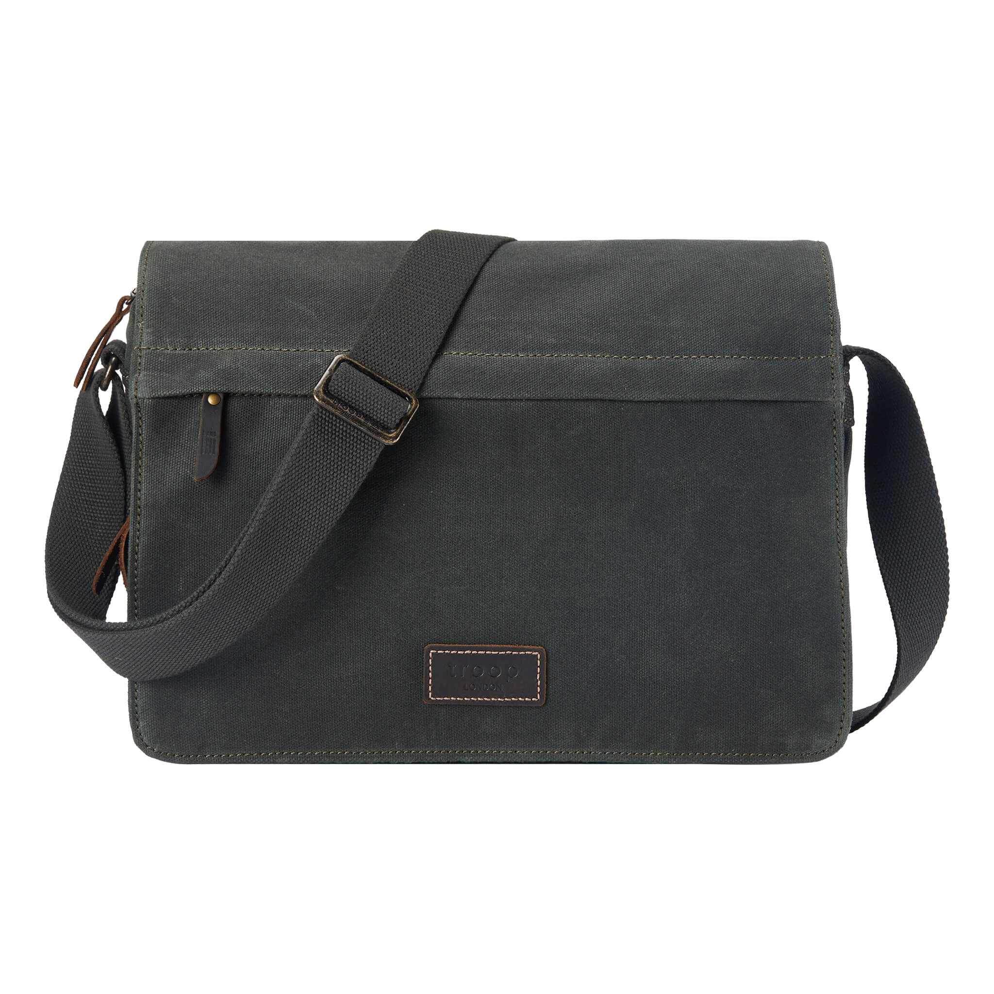 TRP0241 Troop London Classic Canvas Messenger Bag for Men & Women - Durable Water-Resistant Crossbody Shoulder Bag for Work, Travel & Everyday Use