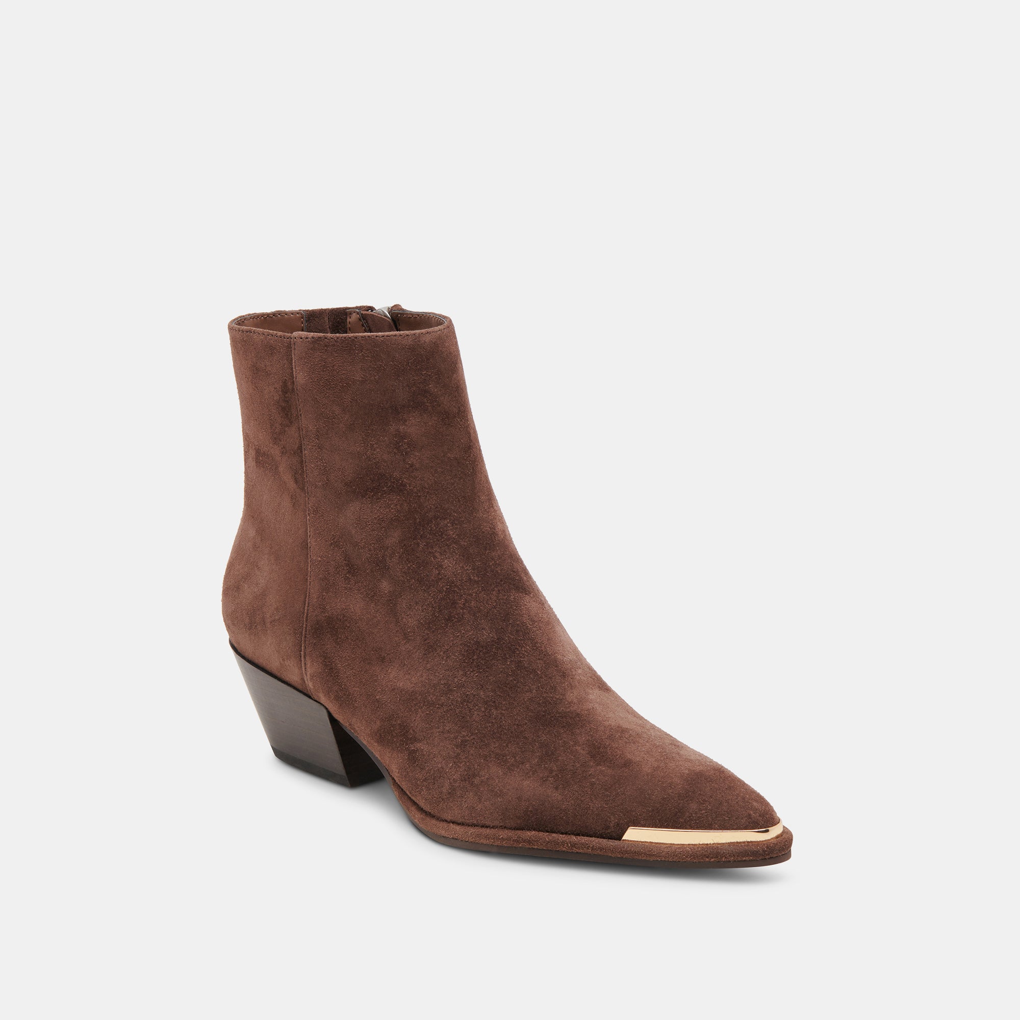 NONAH Women's Wide Booties in Dark Brown Suede - Comfortable Ankle Boots for Fall & Winter Fashion, Casual Outings & Office Wear