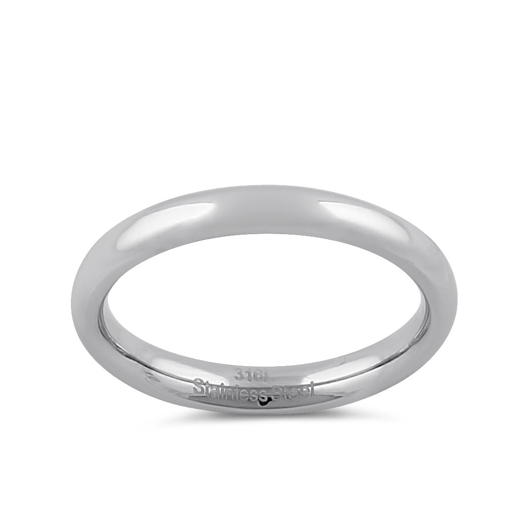 Polished 3mm Stainless Steel Men's Wedding Band Ring - Durable, Hypoallergenic & Comfort Fit for Everyday Wear, Anniversary & Special Occasions