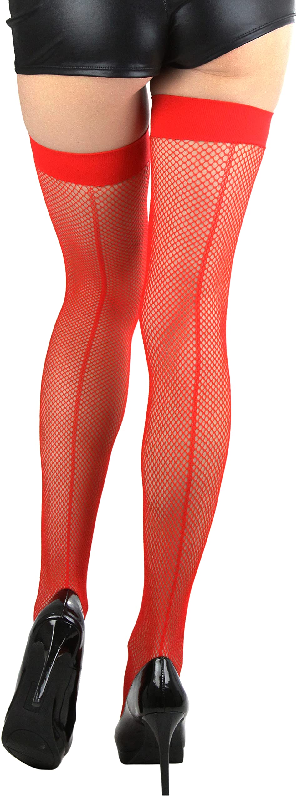 ToBeInStyle Women’s Bright & Vibrant Fishnet Thigh High Stockings - Sexy Fashion Hosiery for Parties, Cosplay & Night Out