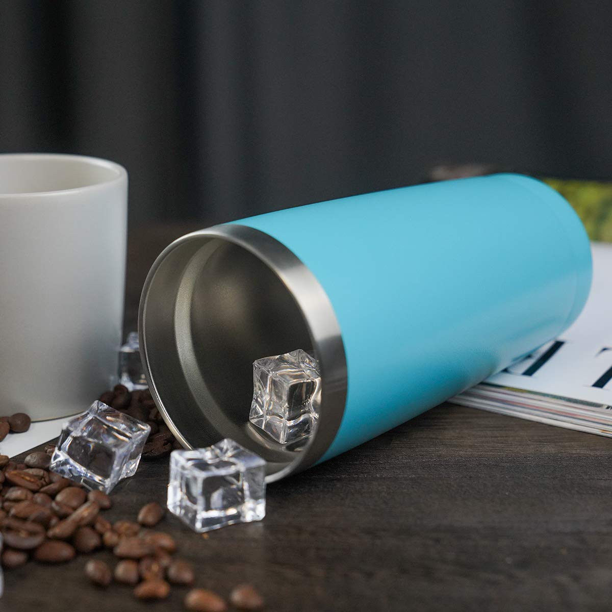 12 Pack 20oz Stainless Steel Vacuum Insulated Tumbler with Lid - Double Wall Travel Mug for Hot & Cold Drinks, Coffee Cup for Home, Office, Gym, Camping & Outdoor Activities (Mint Green)