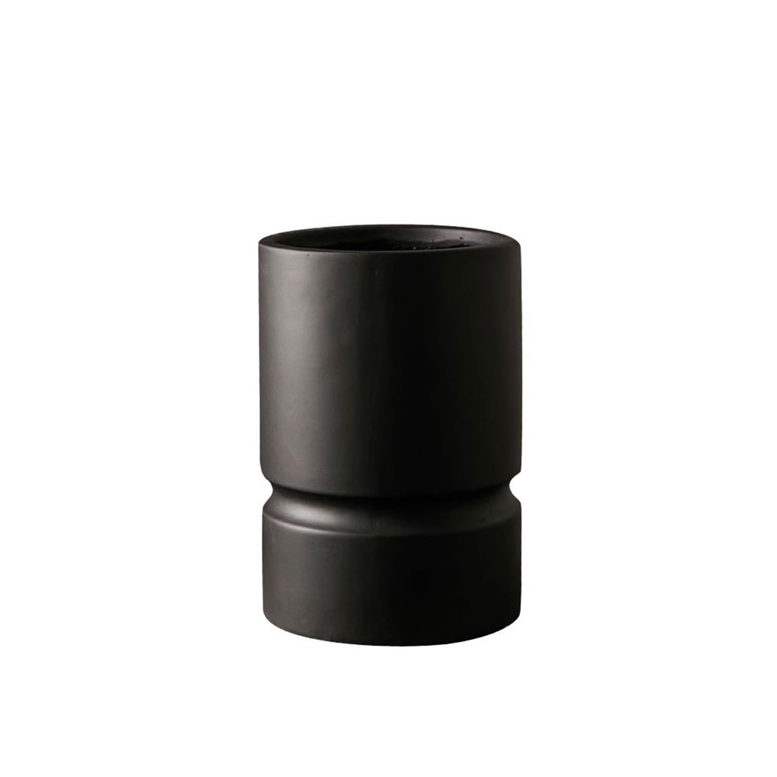 Modern Minimalist Ceramic Planters for Indoor Plants - Round Flower Pots for Home, Garden & Courtyard - Medium Size Black Window Box Planter - Perfect for Succulents, Herbs & Small Houseplants