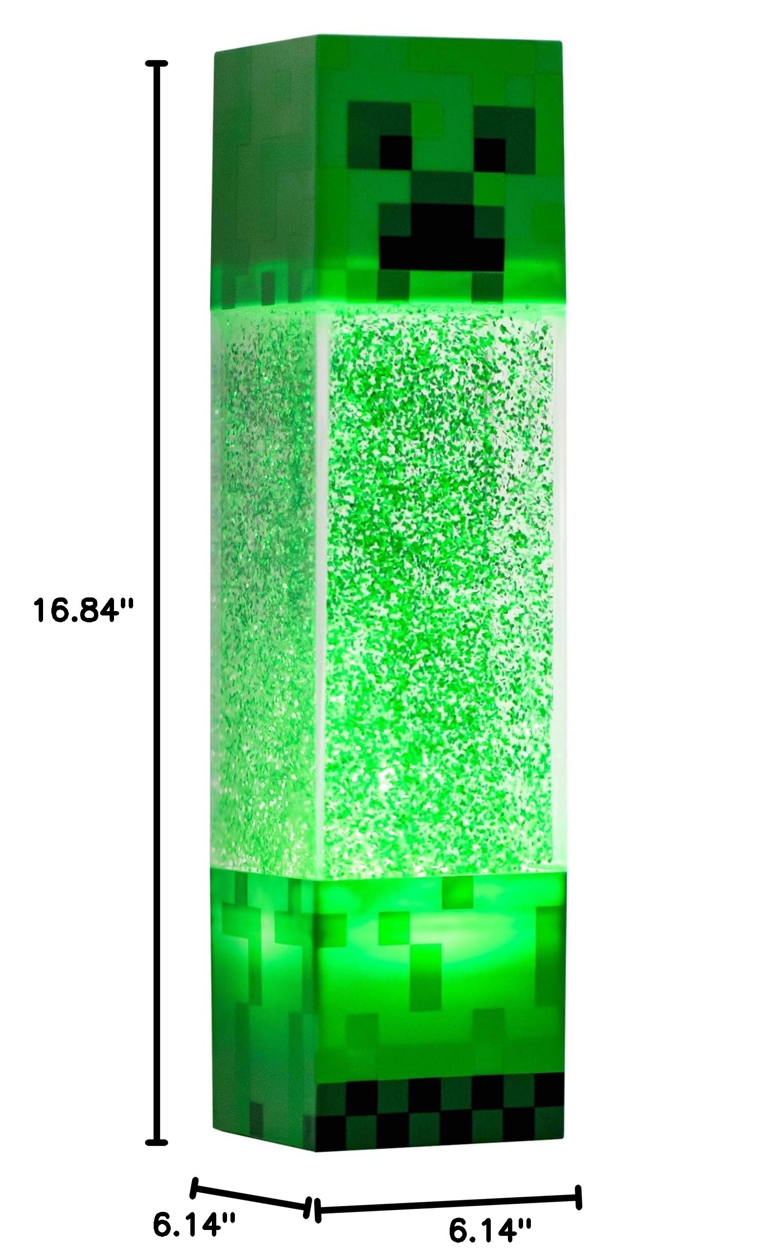 Minecraft Creeper Glitter Motion-Activated LED Night Light - 12-Inch Glowing Mood Lamp for Kids Room, Gaming Setup & Party Decor
