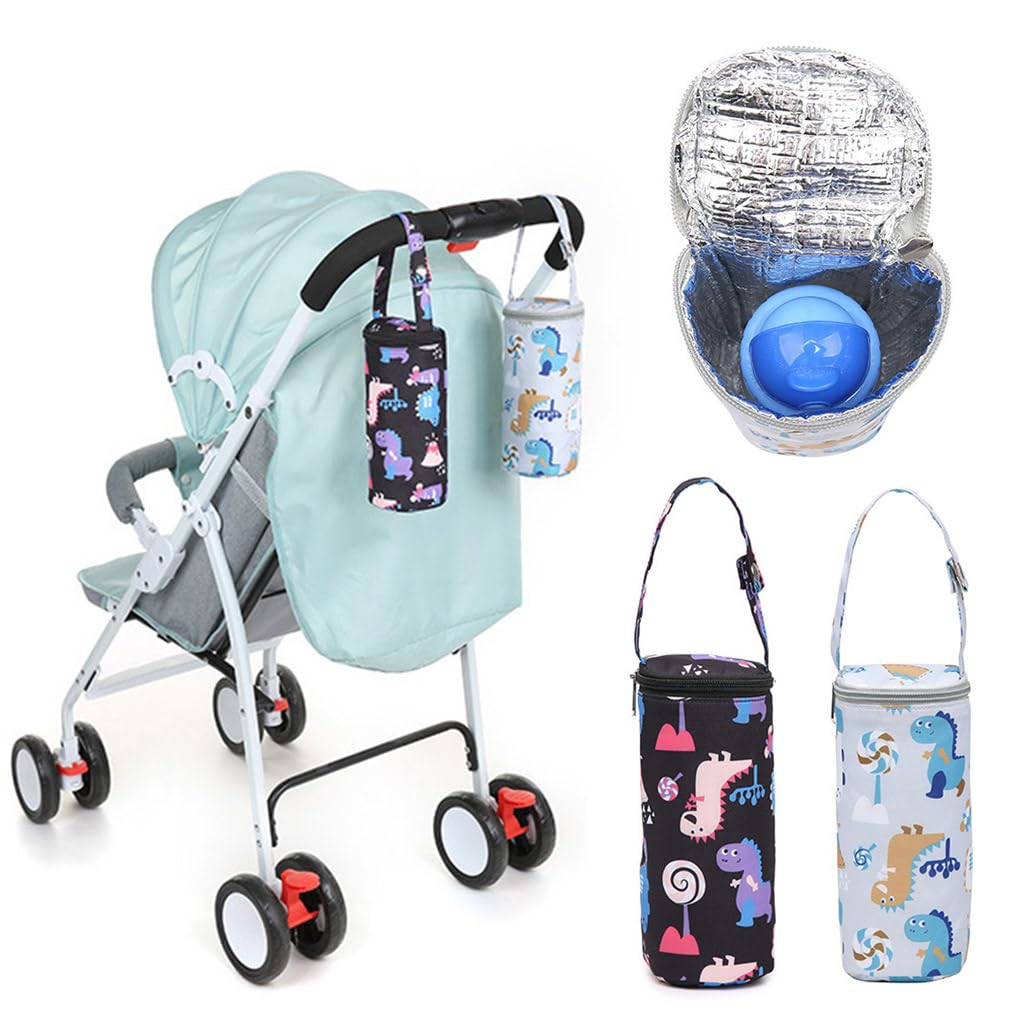 **Insulated Baby Bottle Warmer Bag - Portable Milk & Water Heater for Nursing, Travel & Car Rides (7.87x2.75x3.15in, Gray) - Keep Baby's Bottles Fresh On-The-Go**