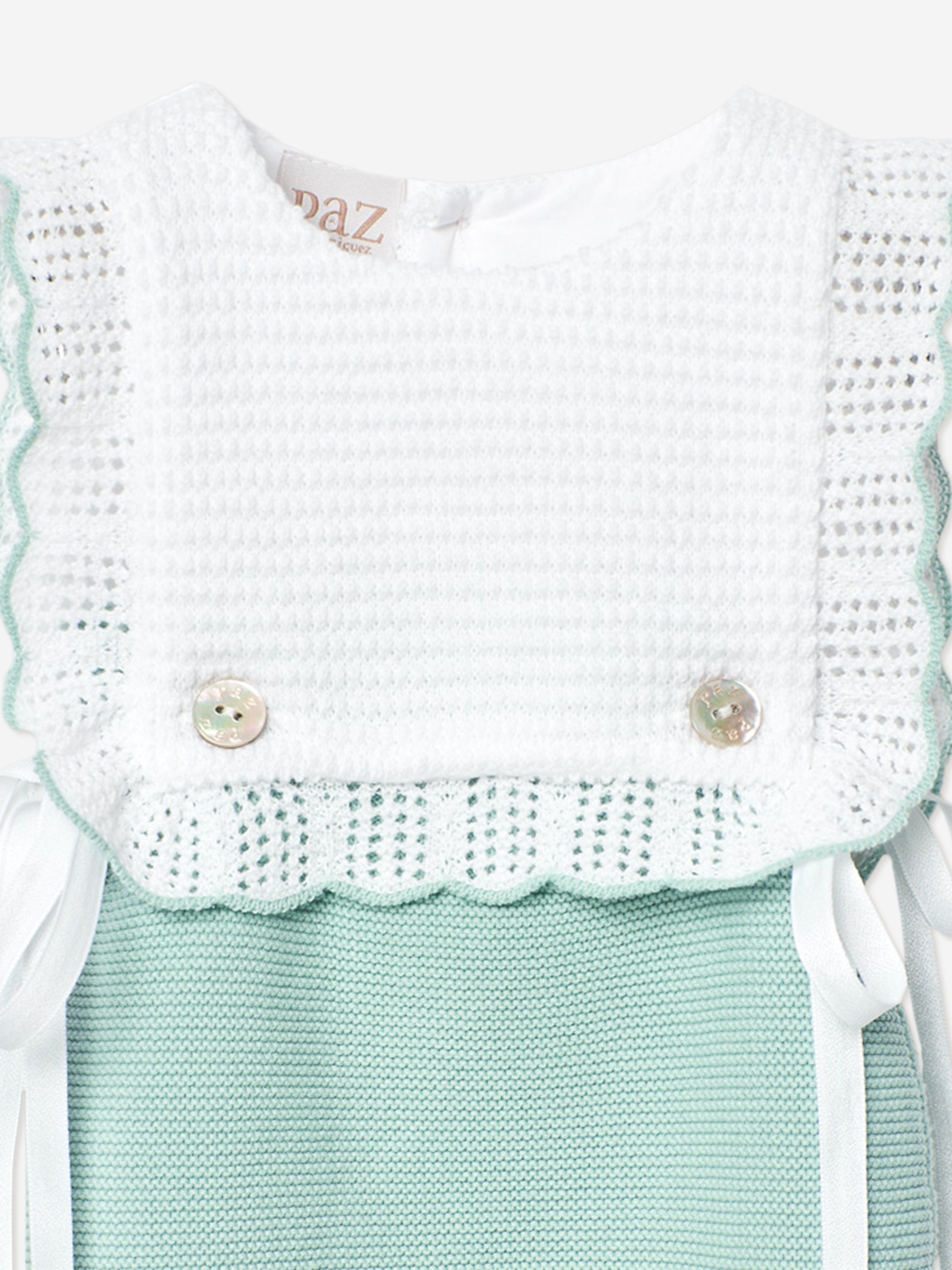 Soft Green Baby Knitted Romper - Cozy & Breathable Outfit for Newborns & Infants | Perfect for Playtime, Photo Shoots & Family Outings