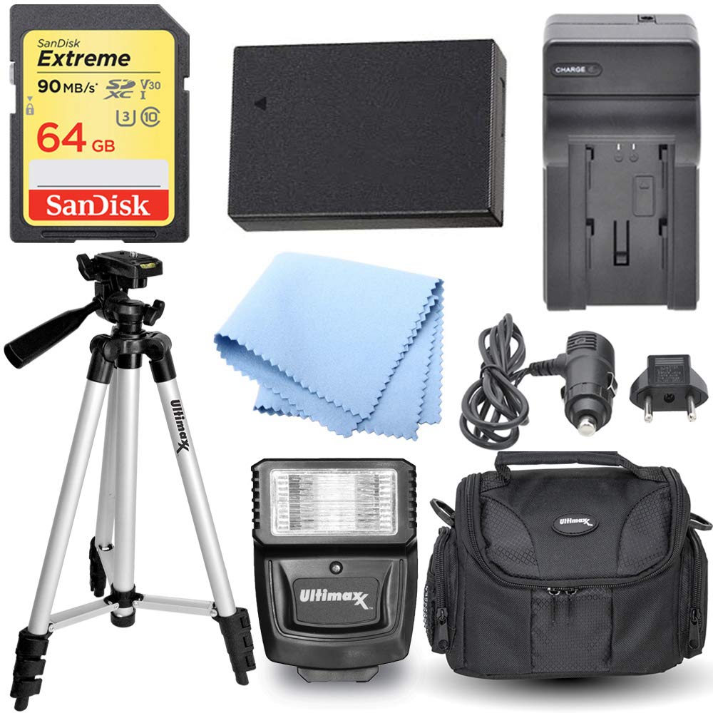 Canon EOS RP SL2 SL3 T6s T6i T7i 77D 800D 760D 200D M5 M6 Camera Accessory Kit - LPE17 Battery & Charger, 64GB SD Card, Flash, Tripod, Gadget Bag & Cleaning Cloth | Perfect for Travel, Vlogging & Photography