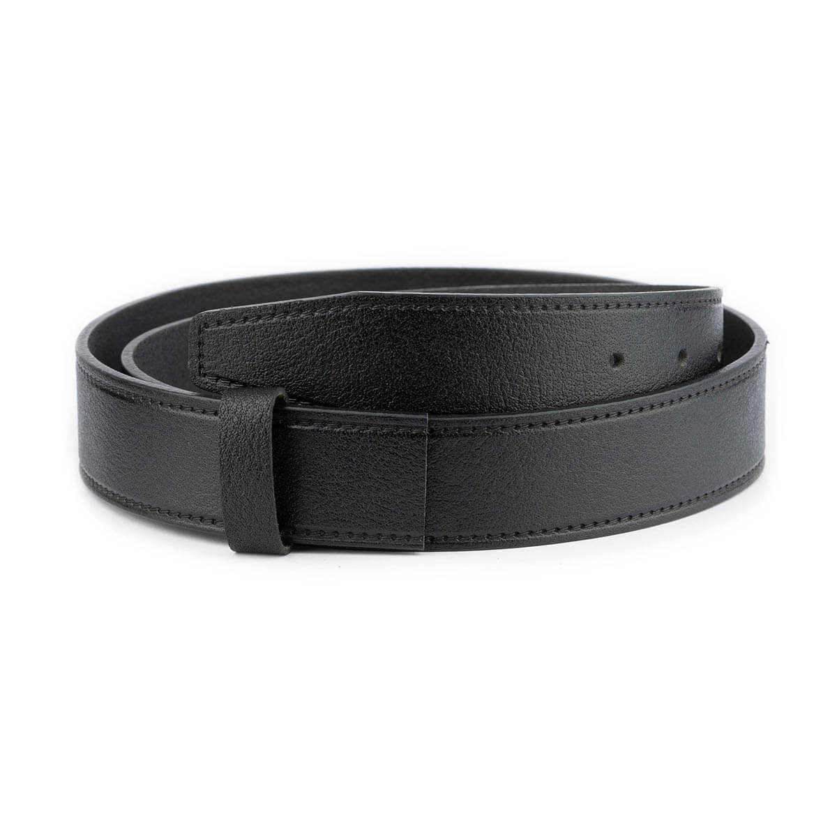 Genuine Black Calf Leather Belt Strap for Ferragamo Buckle - Men's Replacement Dress Belt for Business & Formal Occasions