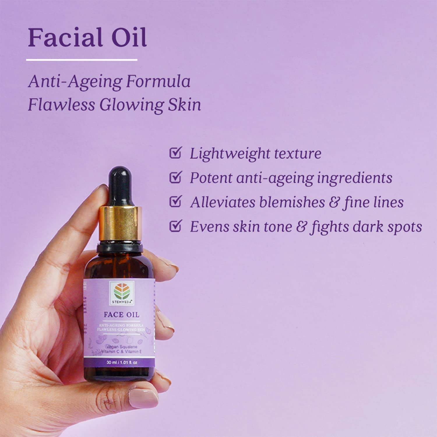 STEMVEDA Anti-Aging Skincare Set - 3-Piece Combo for Flawless Glowing Skin (Vitamin E Serum 100ml, Face Oil 30ml, Aloe Vera Gel 110g) | Sensitive Skin Friendly | Perfect for Daily Hydration & Nighttime Routine