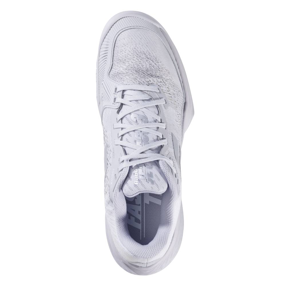 Babolat Jet Mach 3 AC Women's Tennis Shoes - White & Grey | Lightweight Performance Court Shoes for Women | Perfect for Competitive Matches & Training Sessions