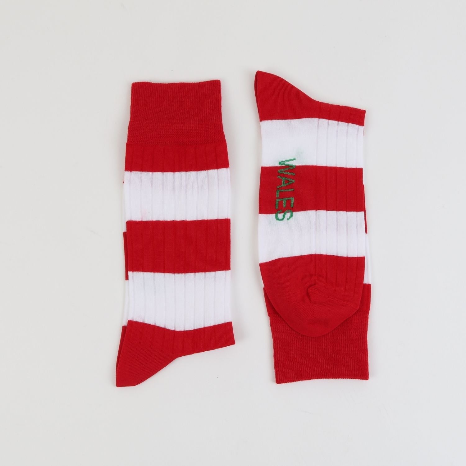 Men's Wales Rugby Striped Cotton Socks - Breathable Athletic Socks for Rugby, Soccer & Casual Wear - Perfect for Sports, Training & Everyday Comfort