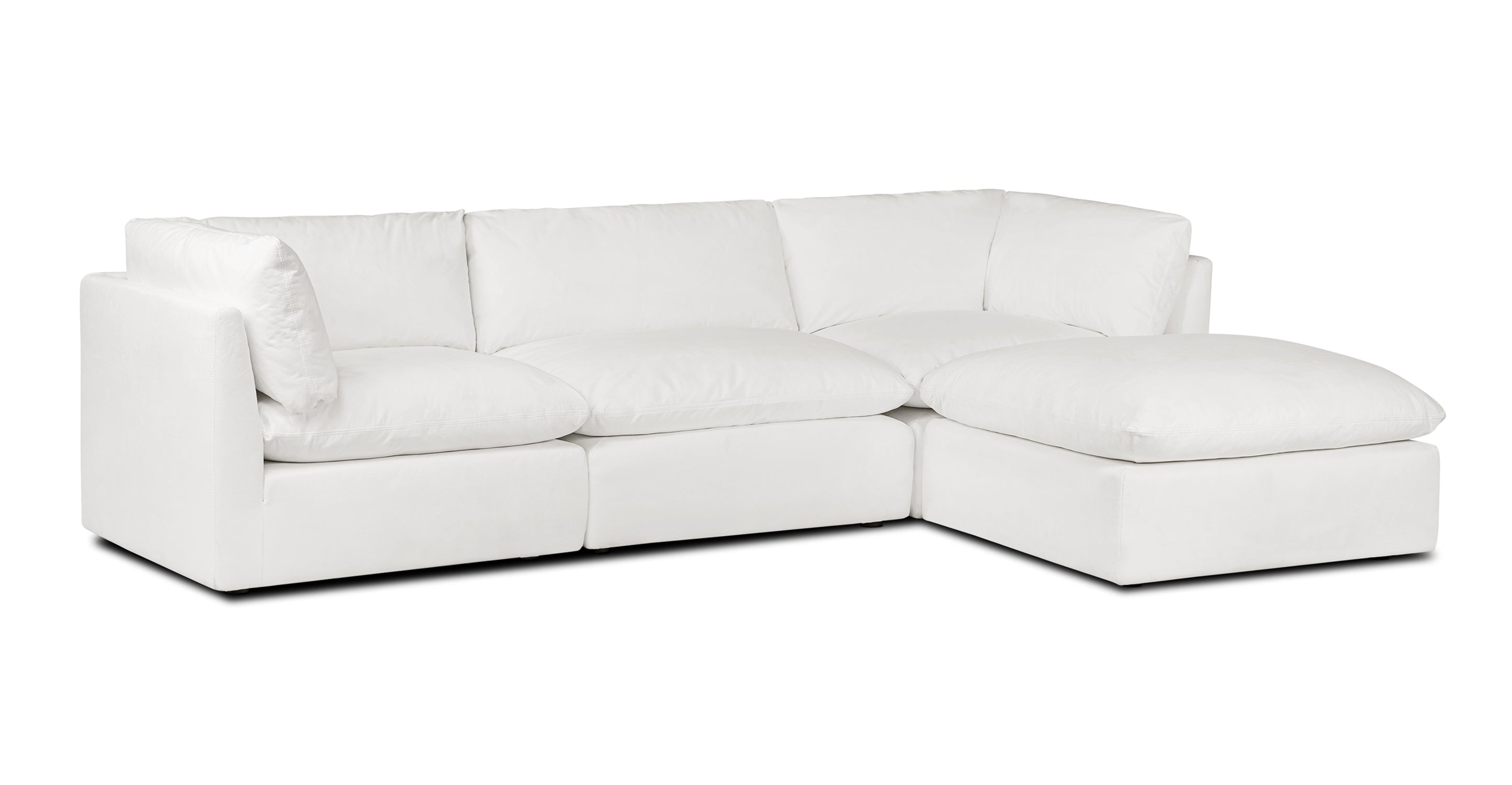 4-Seat Davos Modular Sectional Sofa - Modern L-Shaped Couch for Living Room, Family Room & Lounge - Soft Fabric Upholstery with Reversible Chaise