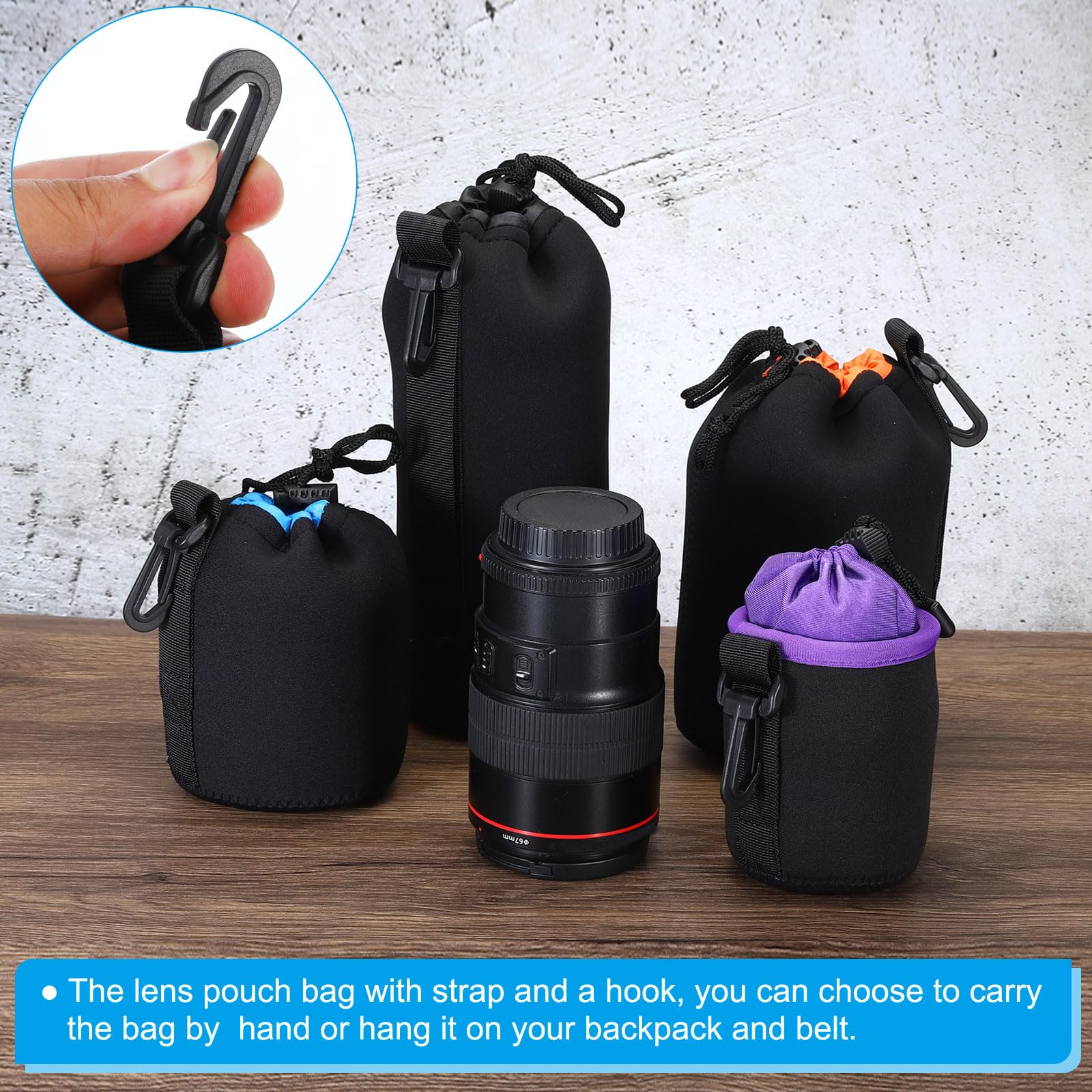 **PATIKIL 3-Pack Neoprene Camera Lens Pouch - 3.3