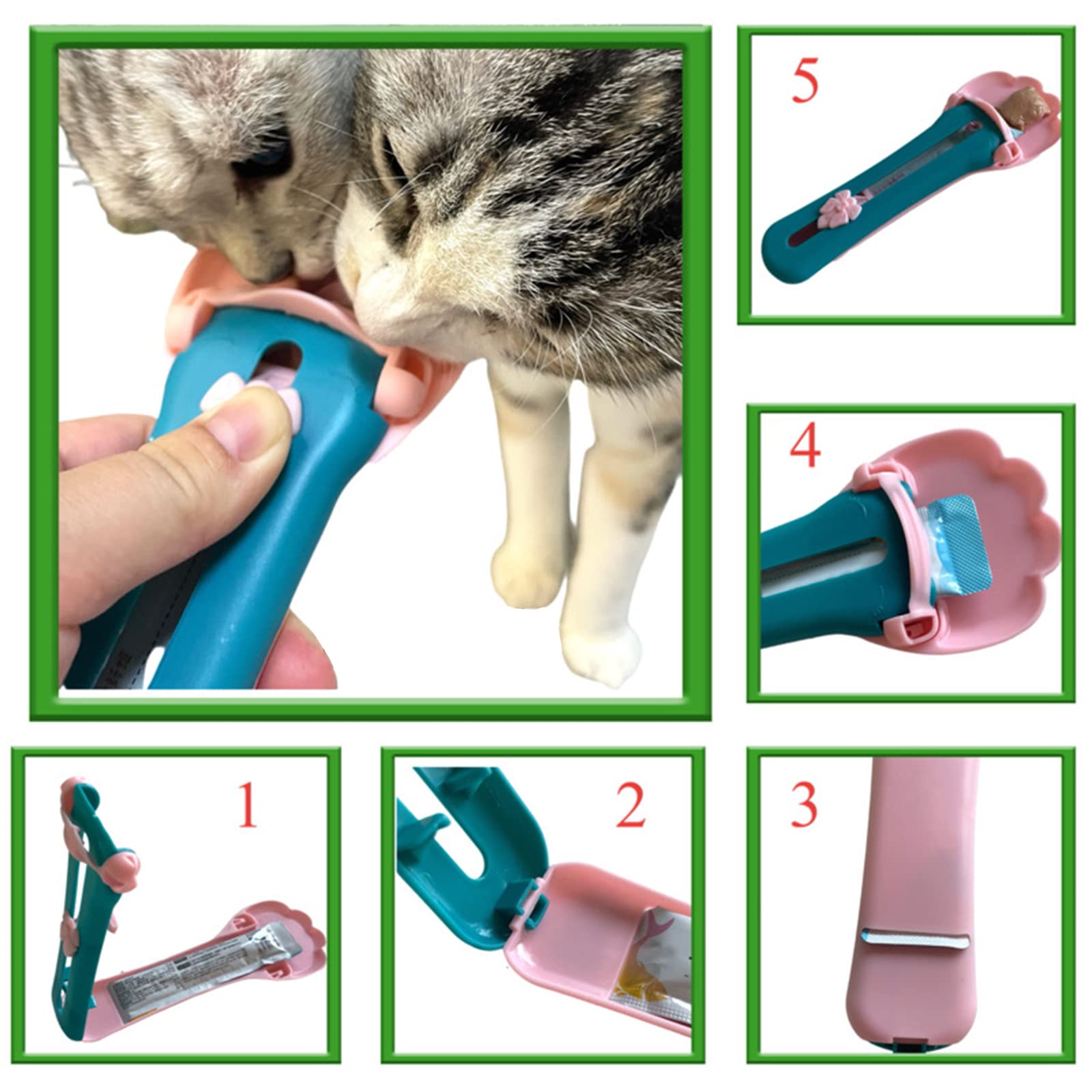 Premium Cat Claw Shaped Squeeze Spoon for Lickable Wet Cat Treats - Delectables Liquid Snack Feeder - Perfect for Kittens & Adult Cats (Pink) - Ideal for Stress Relief, Bonding & Mealtime Fun