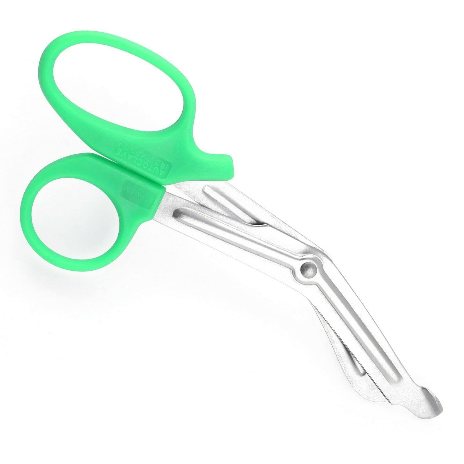 EMT Trauma Shears - Stainless Steel Medical Scissors for First Aid, Paramedics & Fire Rescue | Heavy Duty Bandage & Fabric Cutting | Autoclavable Tuff Cut Utility Shears (5.5 Inch, Green) - Perfect for Emergency Kits, Hospitals & Outdoor Survival Gear