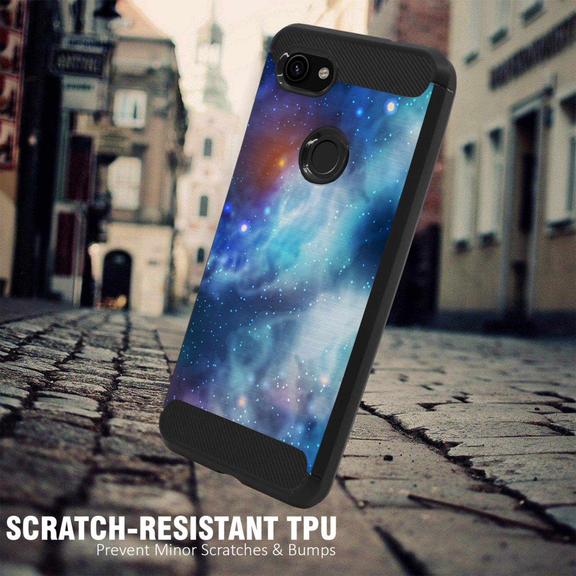 Google Pixel 3A Case - Slim TPU Cover with Scratch Protection & Galaxy Design for Daily Use