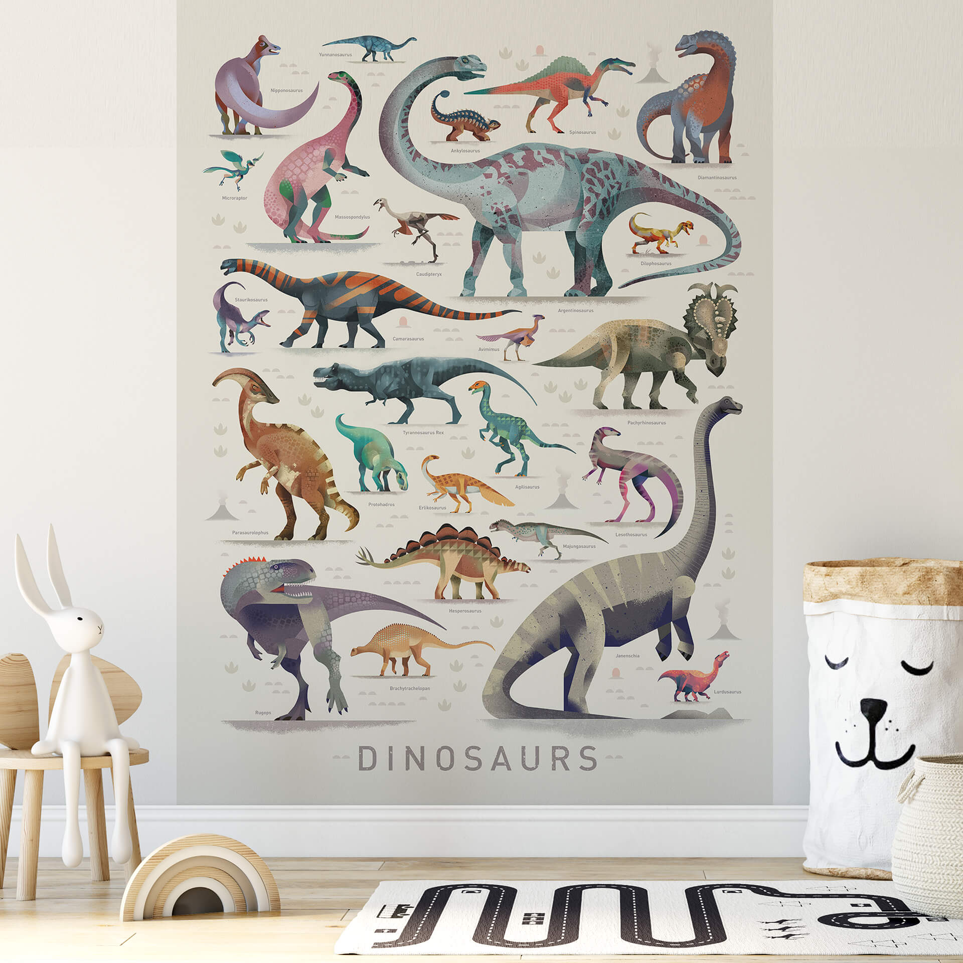 Dinosaurs Wall Mural 5528 - Premium Peel and Stick Wall Decal for Kids Room Decor | Dinosaur Theme Nursery, Playroom & Classroom Decorations