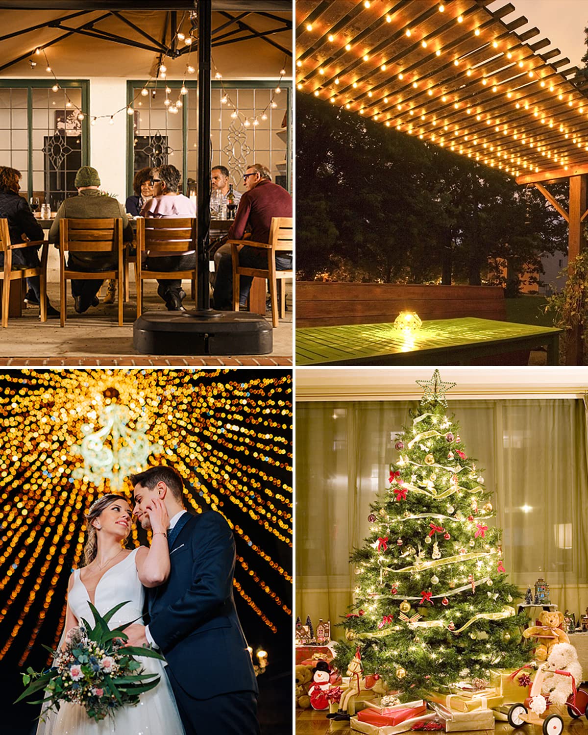 FREECUBE 49FT Outdoor String Lights with Remote - 50 LED G40 Globe Bulbs, Dimmable Patio Lights, 4 Lighting Modes, Timer, Waterproof for Yard, Garden, and Backyard Decor | Perfect for Parties, Weddings, and Outdoor Dining