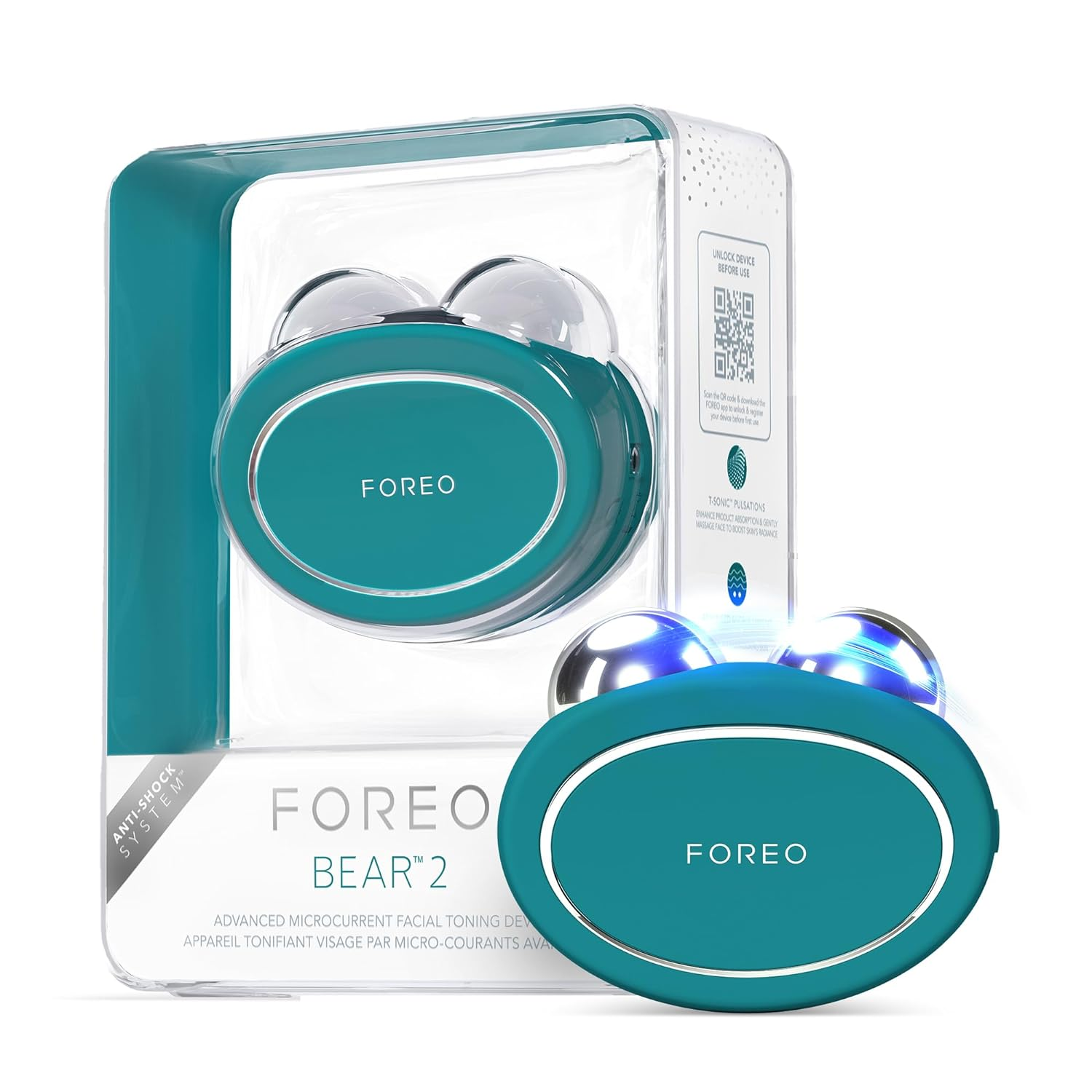 FOREO BEAR 2 Microcurrent Facial Toning Device - Anti-Aging & Skin Tightening for Wrinkle Reduction - Perfect for At-Home Skincare & Spa Treatments