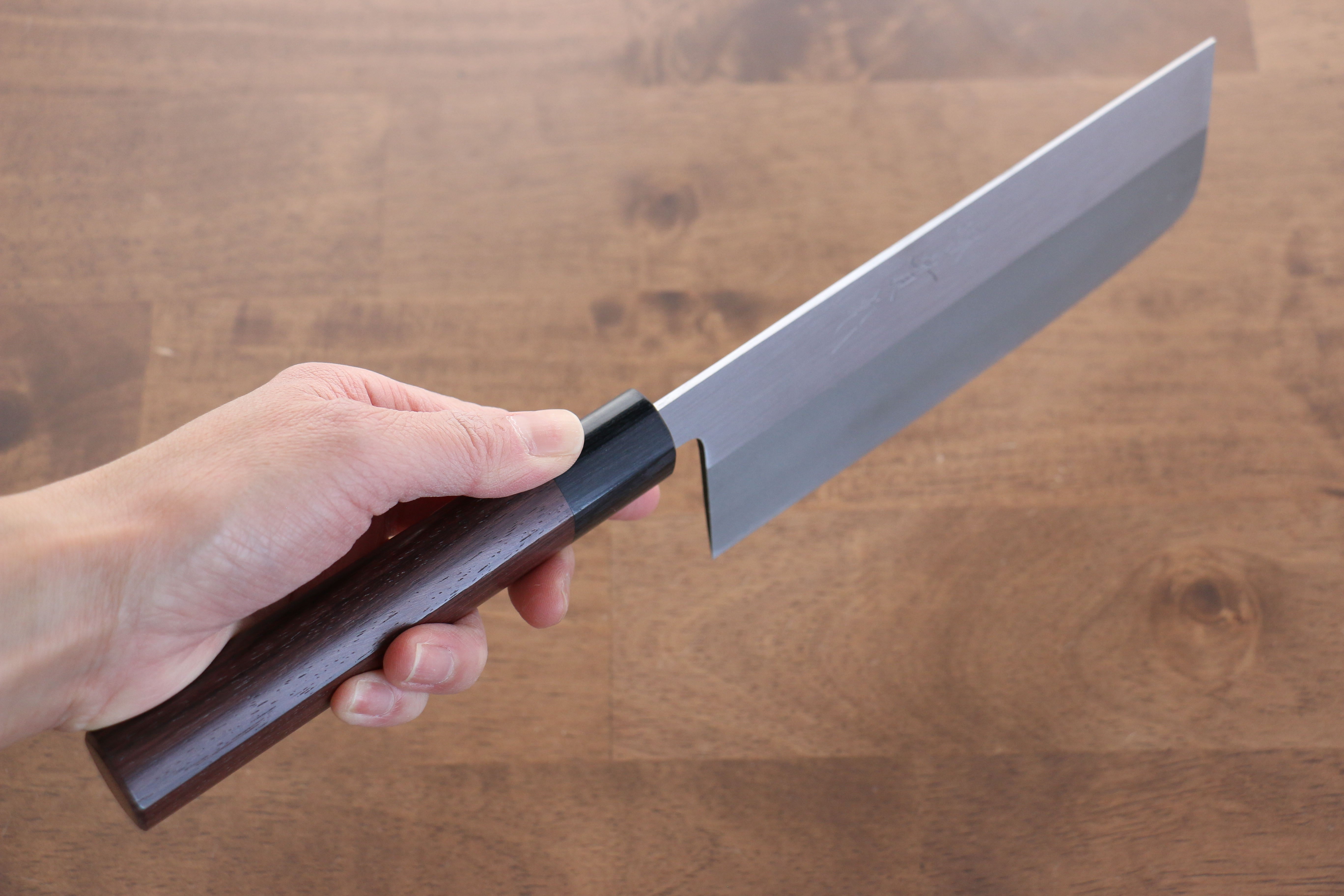 Premium Jikko White Steel No.2 Japanese Nakiri Knife 165mm - Migaki Polished Finish with Shitan Handle - Perfect for Vegetable Chopping, Slicing & Asian Cuisine Preparation