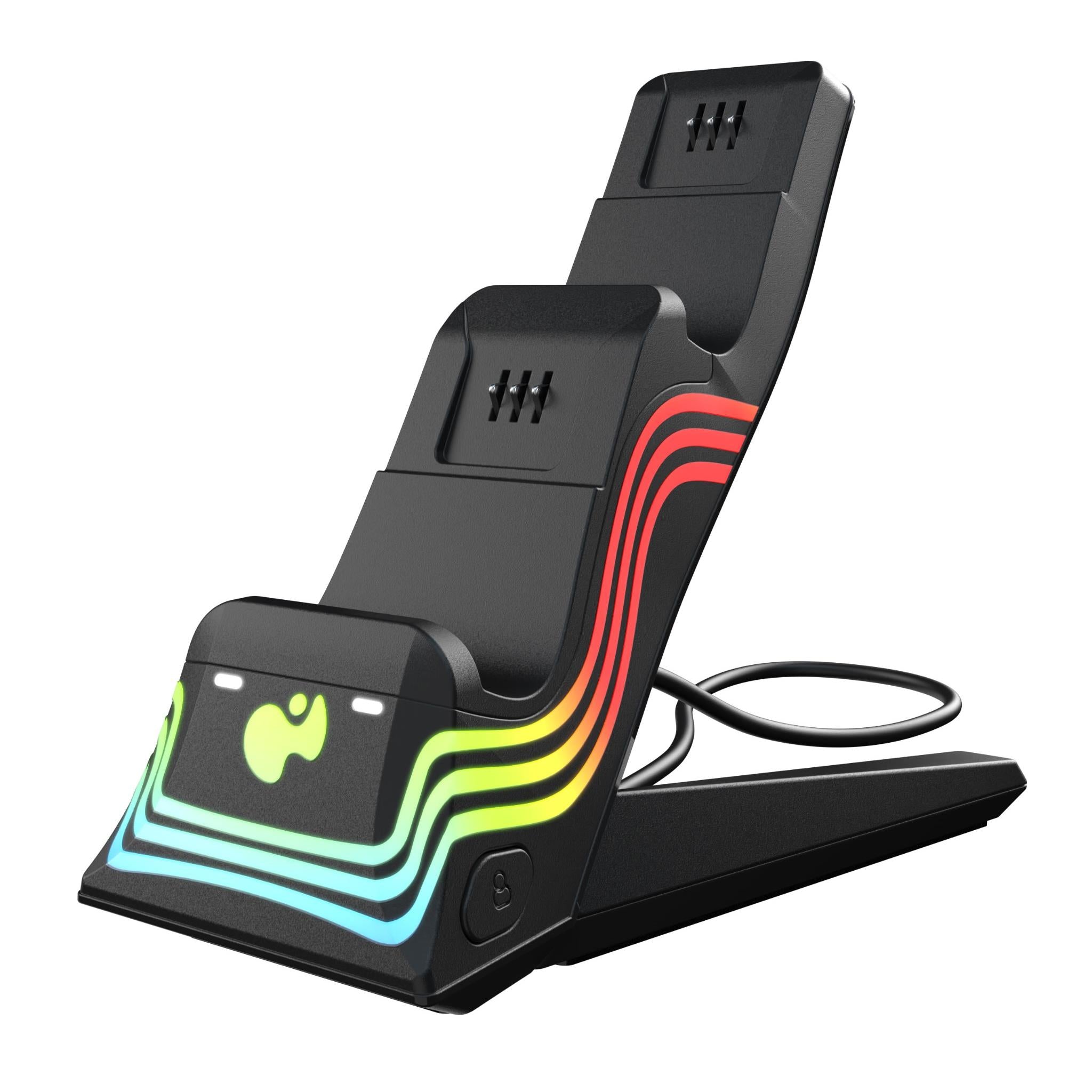 Afterglow Wave Dual Charger for Xbox Series X/S - Fast Charging Station with LED Indicators (Black) - Perfect for Gaming Sessions & Multiplayer Setups