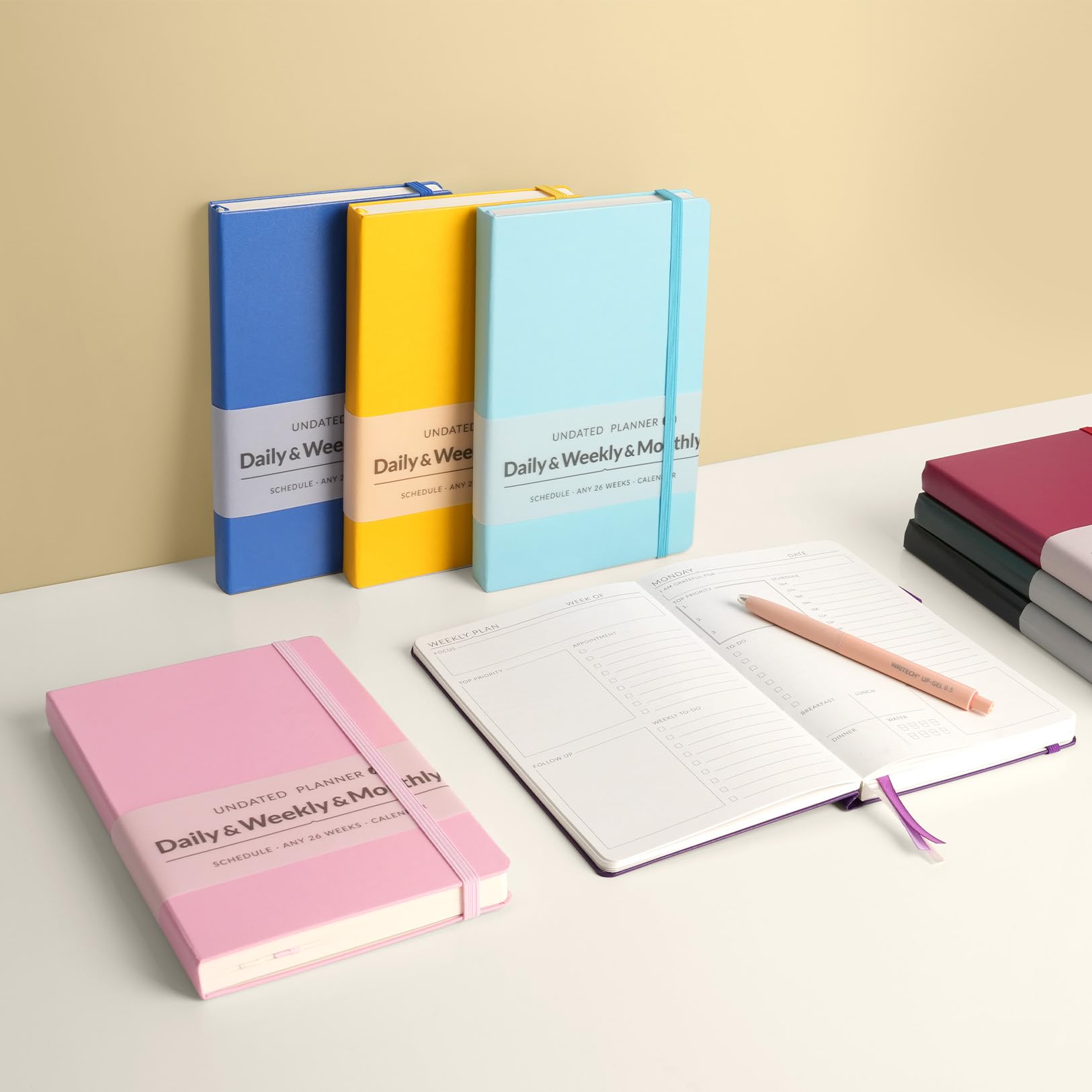 2025 Undated Weekly Planner - Forvencer Simplified Daily, Weekly & Monthly Calendar Organizer - Cute A5 Pink Notebook for Goal Tracking & Task Management - Perfect for Students, Professionals & Busy Moms - Start Anytime Productivity Journal