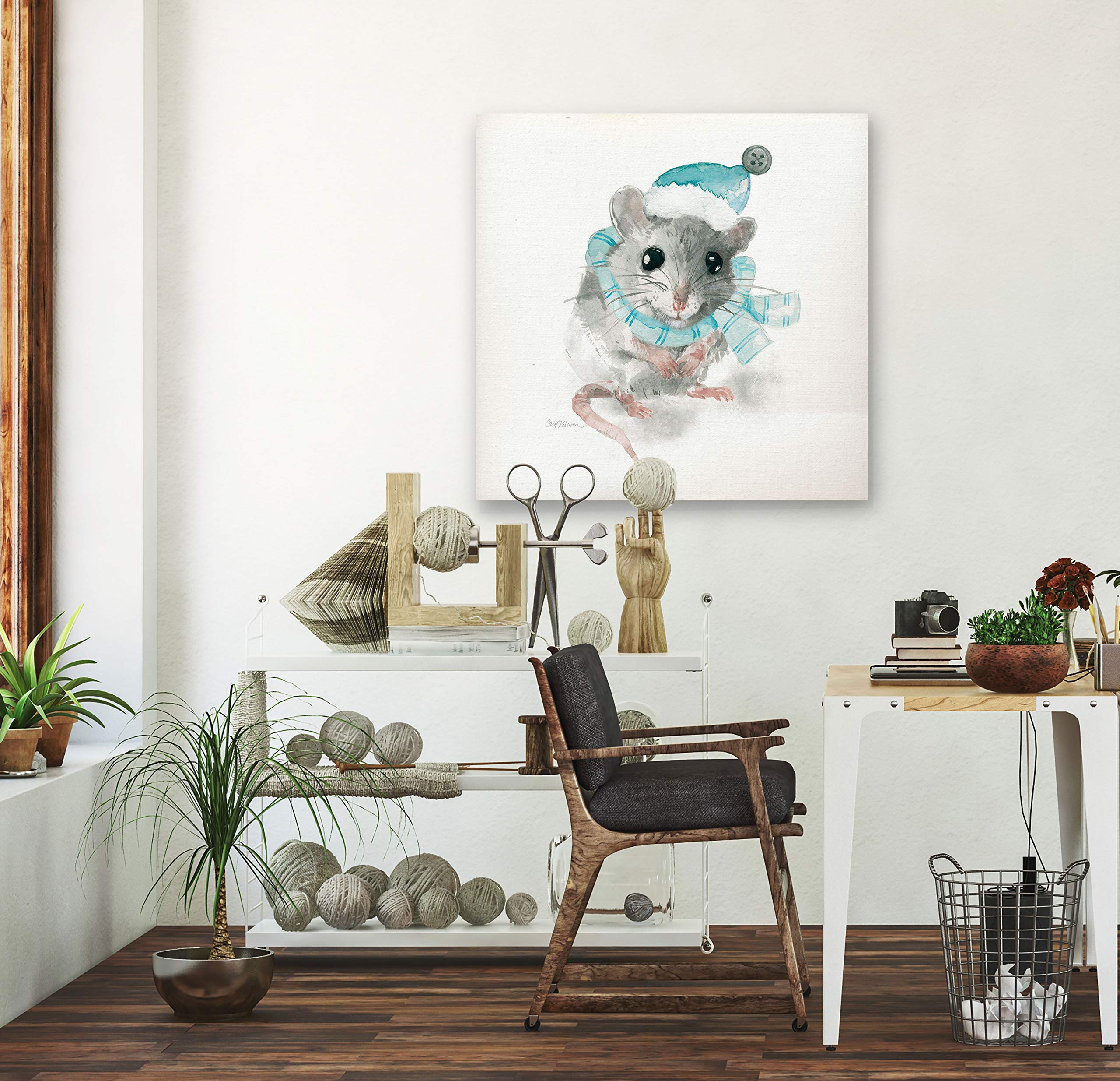 Renditions Gallery Garden Critter Mouse Wall Art - 32x32 Inch Nursery Decor, Kids Room Decor, Playroom Decor - Perfect for Baby Shower Gifts & Children's Bedroom Decoration