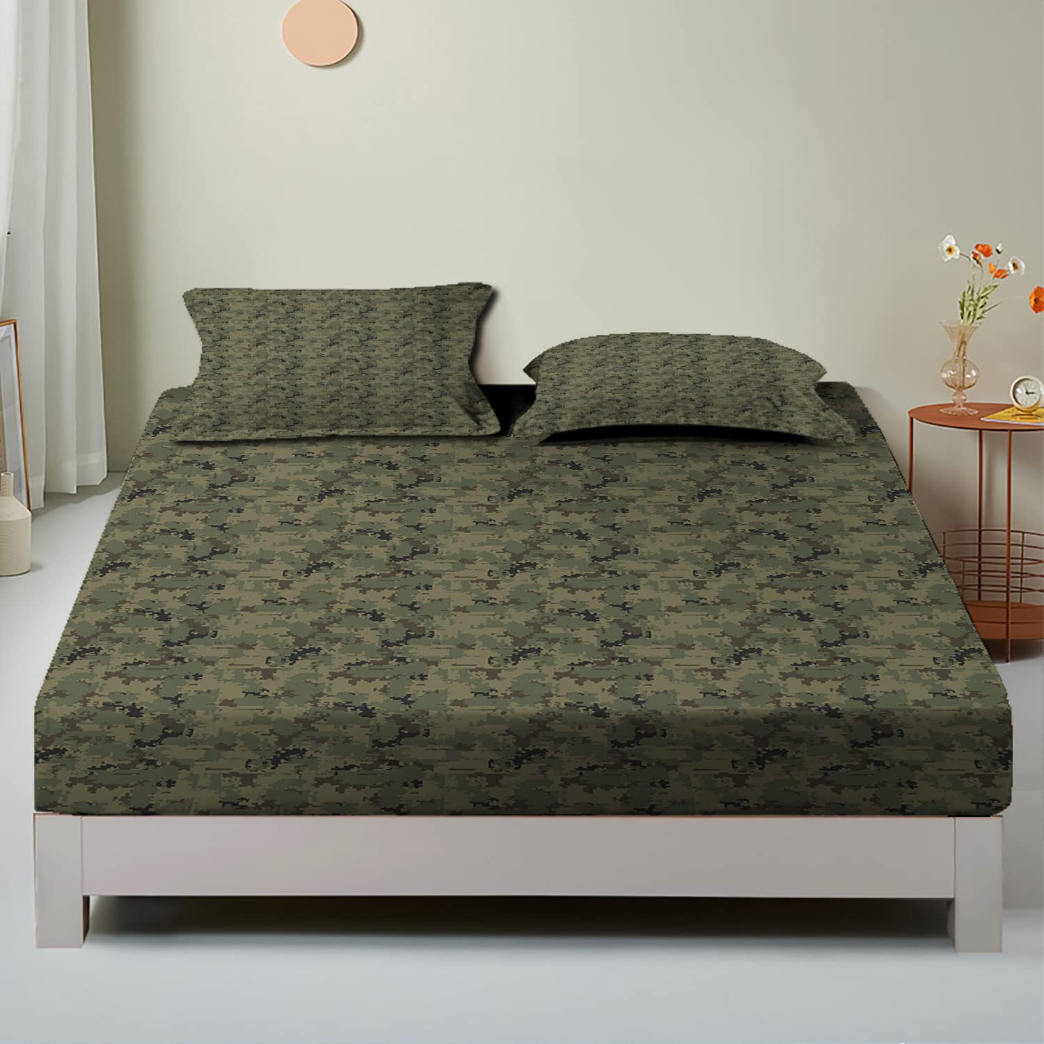 Camouflage Twin/Twin XL Fitted Bed Sheets - Jungle Camo Pattern Ultra Soft Breathable 2-Piece Bedding Set (Army Green) | Perfect for Kids Rooms, Military Themed Decor & Outdoor Enthusiasts