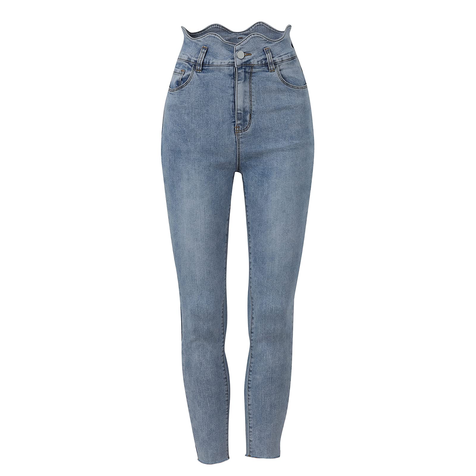Women's Stretch Slim High-Waist Belted Jeans - Personalized Fit for Comfort & Style | Perfect for Work, Casual Outings & Date Nights