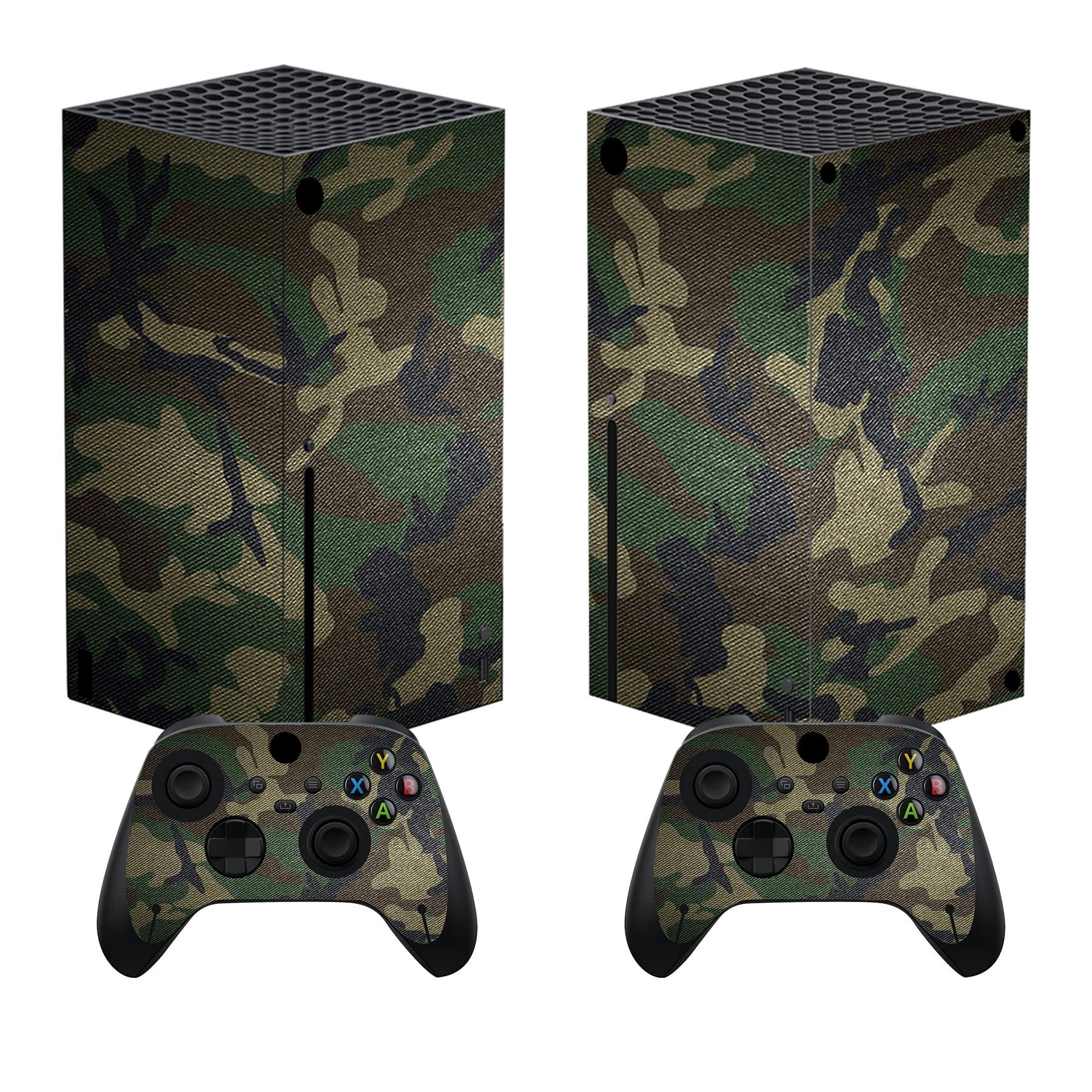 PlayVital Army Green Camouflage Skin Decals for Xbox Core Wireless Controller - Custom Vinyl Wrap Cover Stickers for Xbox Series X Console - Perfect for Gaming Enthusiasts & Military Theme Lovers