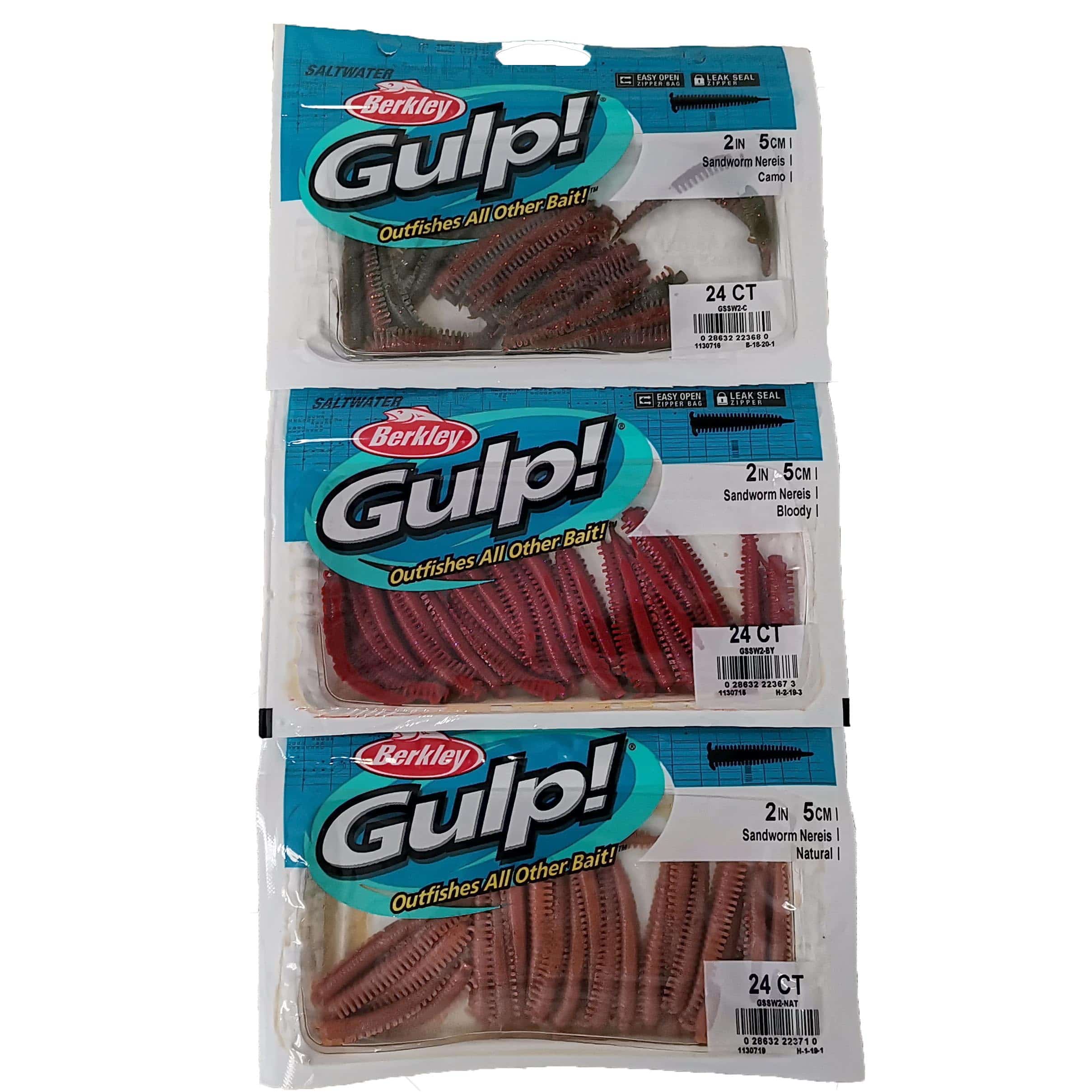 Berkley Gulp Sandworm Fishing Lures - Saltwater & Freshwater Bait for Bass, Trout, and Walleye - Perfect for Surf Fishing, Pier Fishing, and Kayak Angling