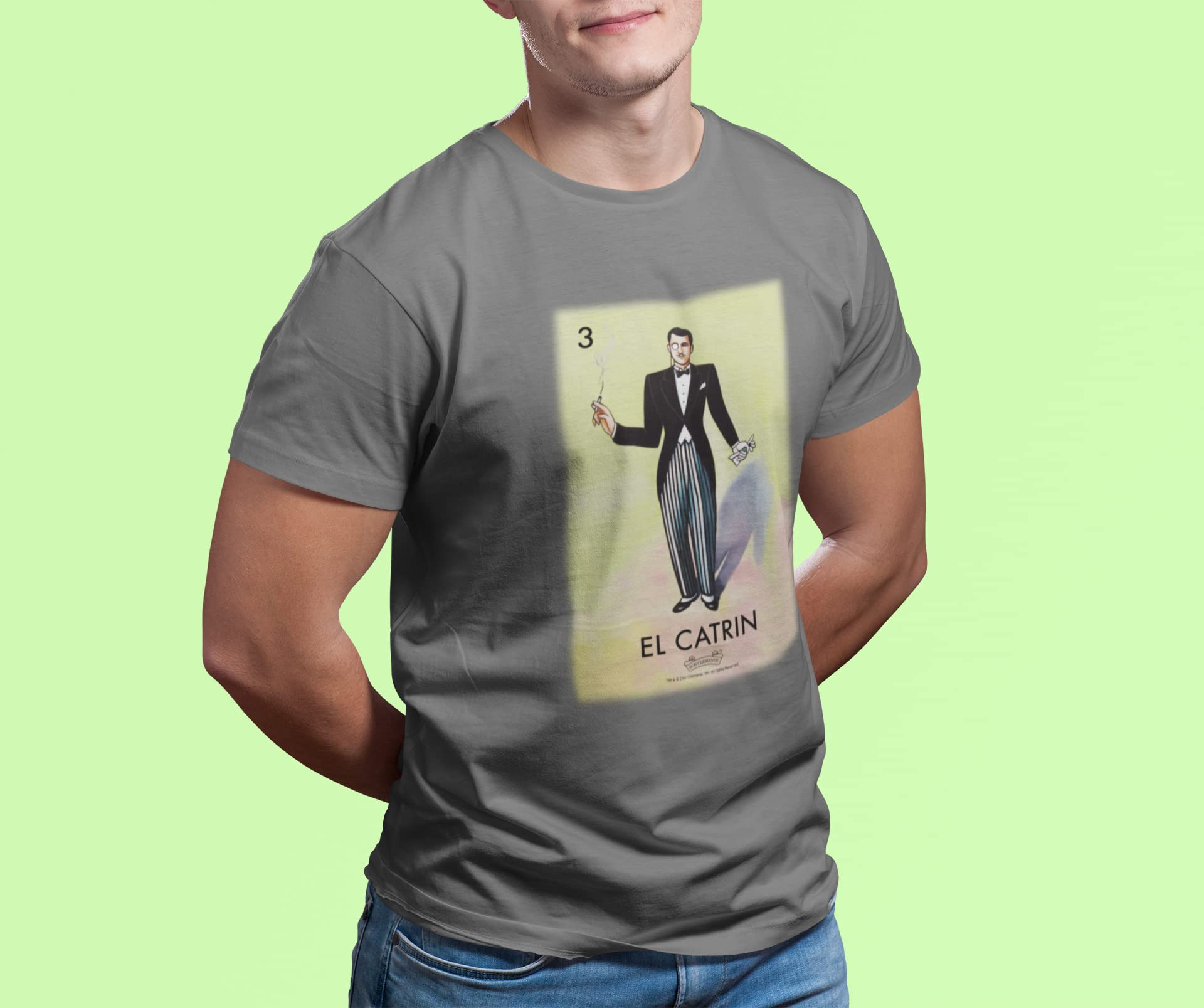 Pop Threads El Catrin Dandy Loteria Card Mexican Graphic T-Shirt for Men - Vintage Latino Cultural Shirt - Perfect for Cinco de Mayo, Hispanic Heritage Month & Casual Wear