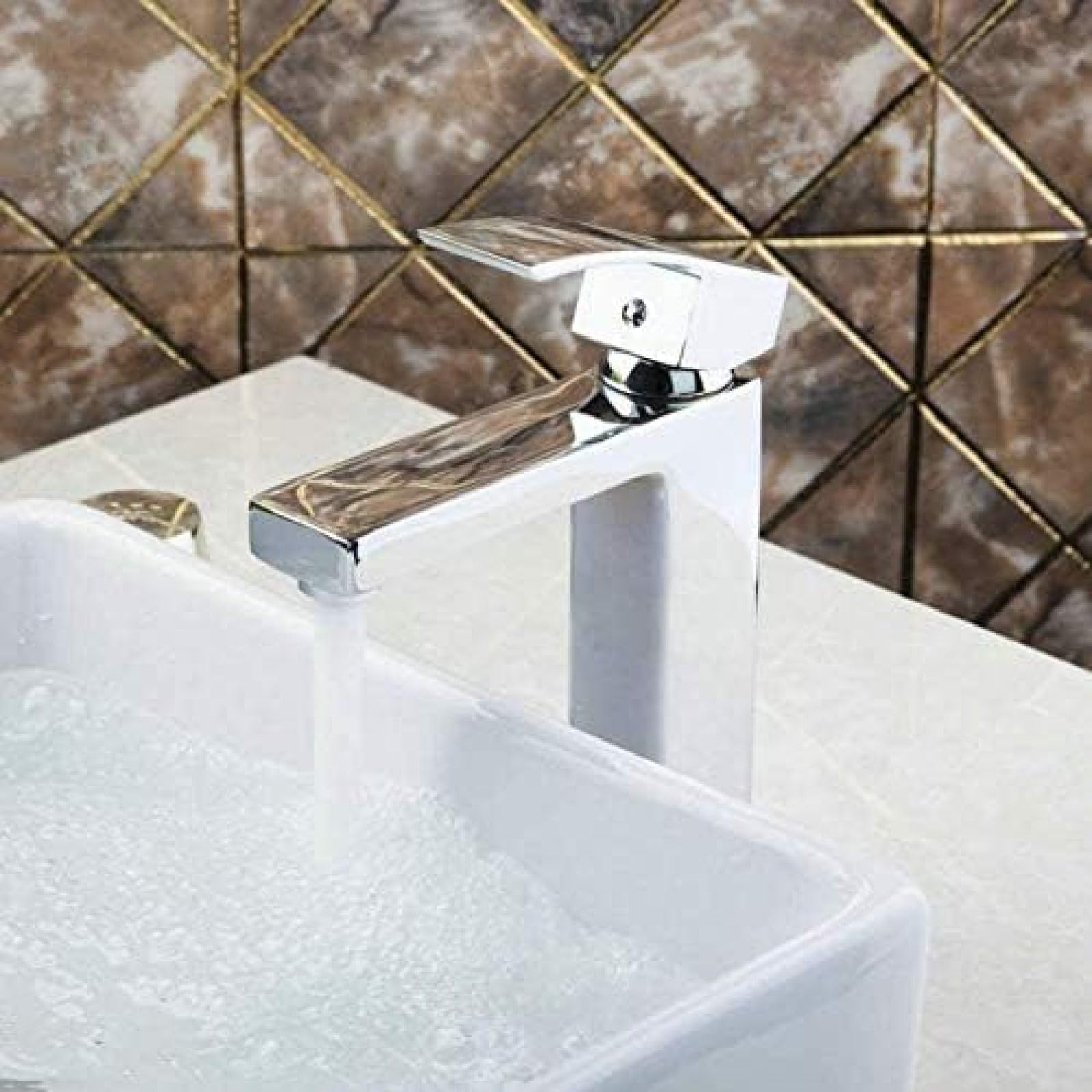 CRJUS Modern Kitchen and Bathroom Faucet Mixer Tap - High-Quality Stainless Steel Basin Mixer for Sink, Vanity, and Wash Basin - Perfect for Home, Hotel, and Commercial Use