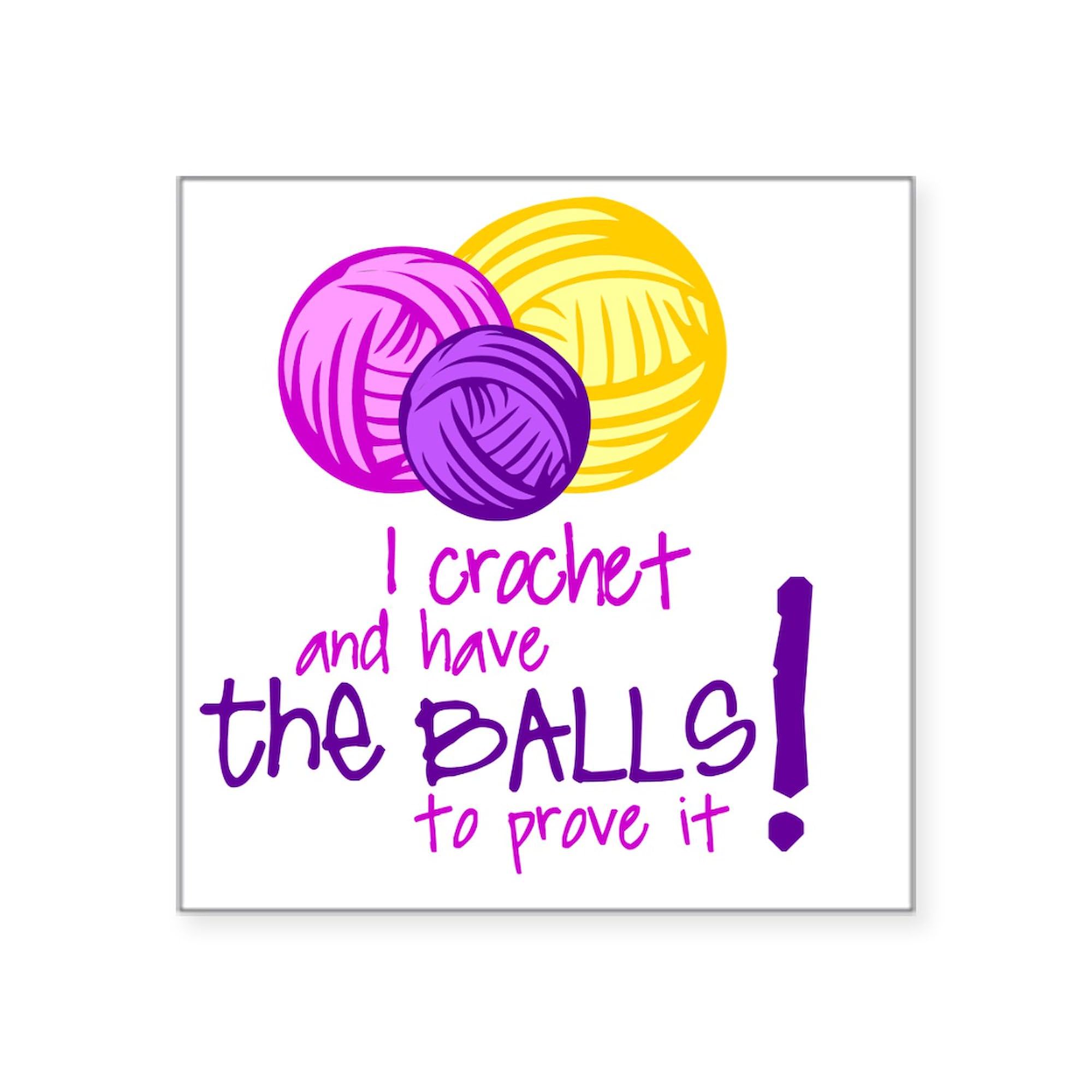 Crochet Square Sticker 3x3 Inch - Bumper Sticker Car Decal for Windows, Laptops & DIY Crafts | Unique Gift for Knitting & Yarn Lovers