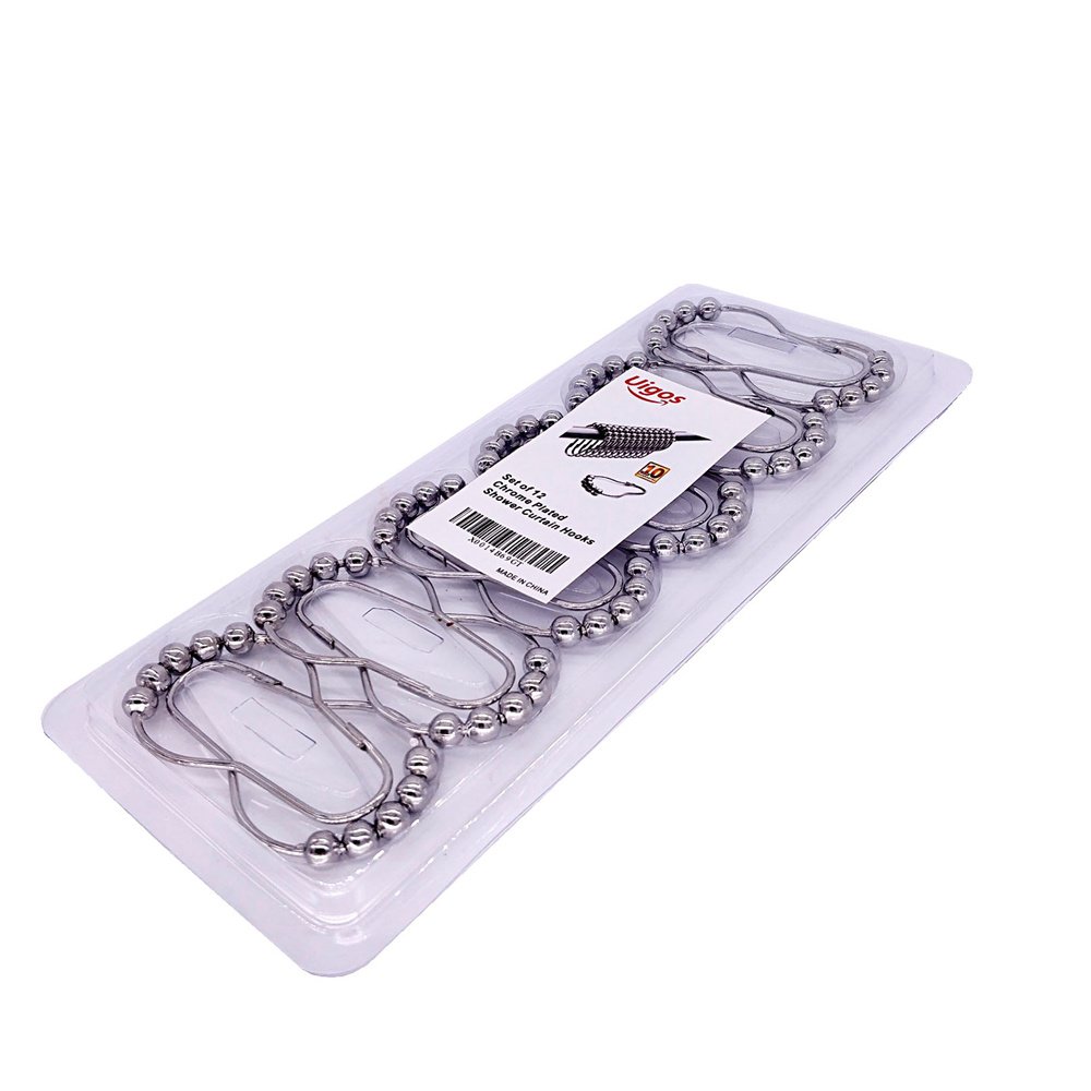 Premium Stainless Steel Shower Curtain Rings - Set of 12 Chrome Hooks for Bathroom Decor | Durable & Rustproof Bath Accessories for Shower, Bathtub, and Spa