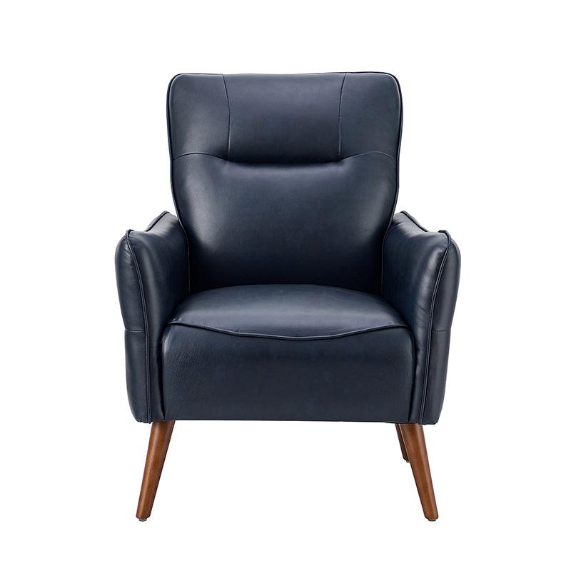 Clara Vegan Leather Armchair - Modern PU Leather Lounge Chair for Living Room, Office & Bedroom - Comfortable Mid-Century Style Accent Chair with Sturdy Metal Legs