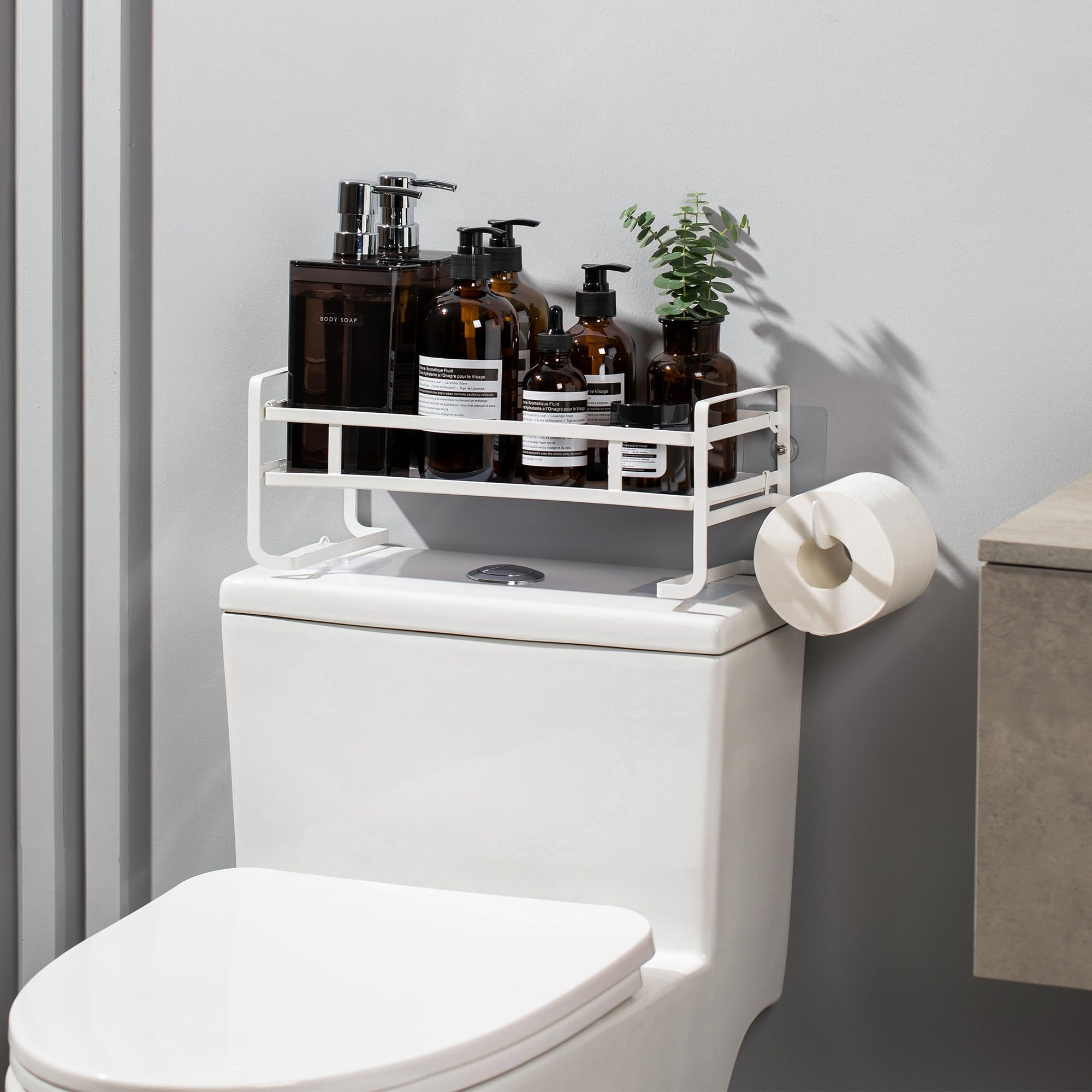 Marmolux White Single Shelf Over Toilet Storage Cabinet - Space Saving Bathroom Organizer with Adjustable Shelves for Towels & Toiletries - Perfect for Small Bathrooms, Apartments & Dorm Rooms