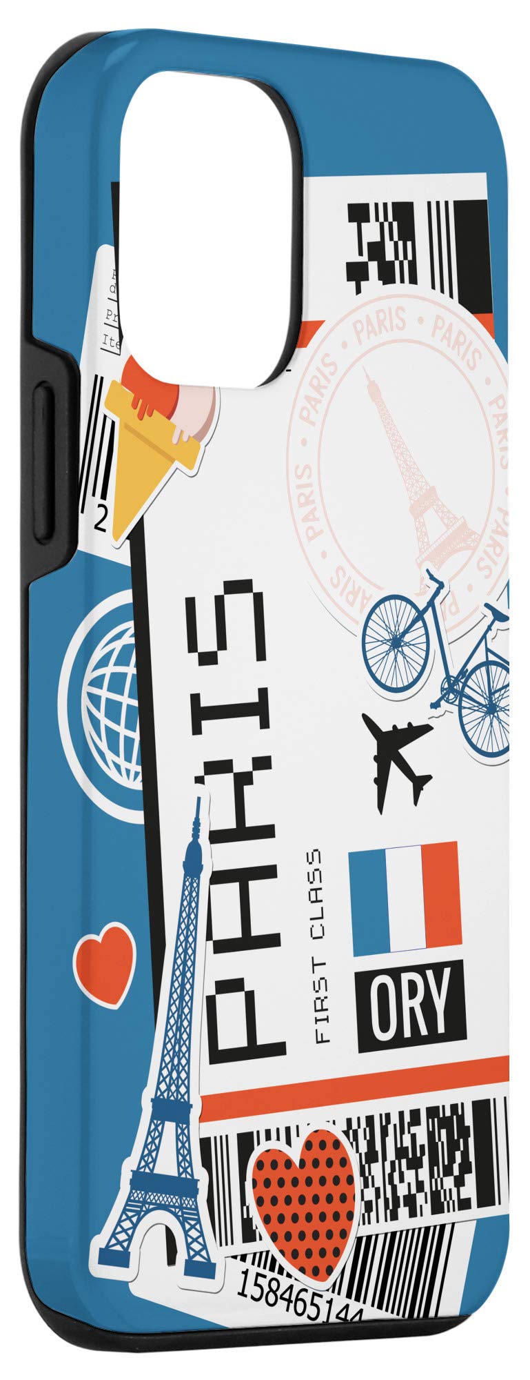 iPhone 12 Mini Phone Case with Paris Boarding Pass Design - Stylish Protective Cover for Travel Lovers & Frequent Flyers