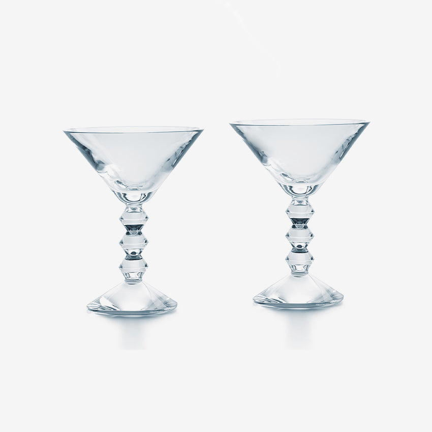 Premium Baccarat Vega Martini Clear Glass Set - 2-Piece Elegant Cocktail Glasses for Martini, Champagne & Cocktails - Perfect for Parties, Weddings & Home Bars