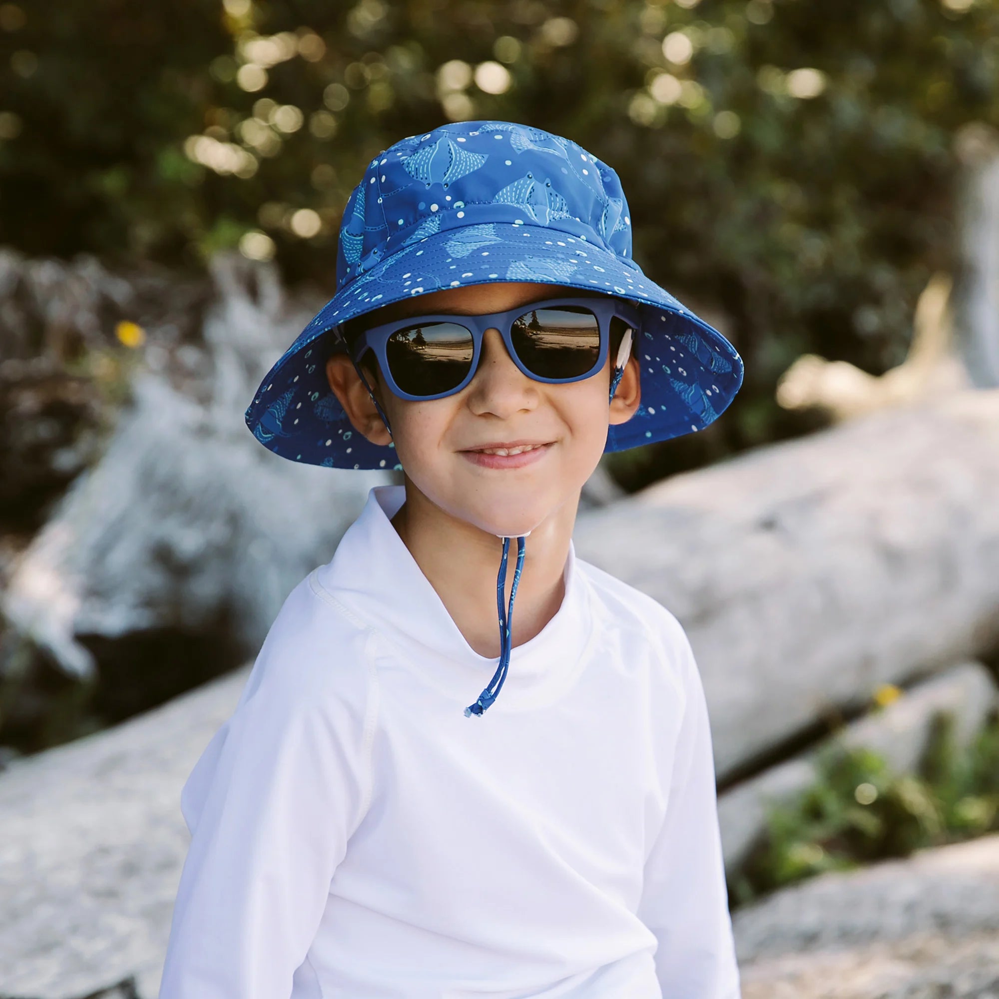 Jan & Jul Manta Ray Aqua Dry Bucket Hat for Kids - UPF 50+ Sun Protection, Quick-Dry & Lightweight - Perfect for Beach, Swimming & Outdoor Activities