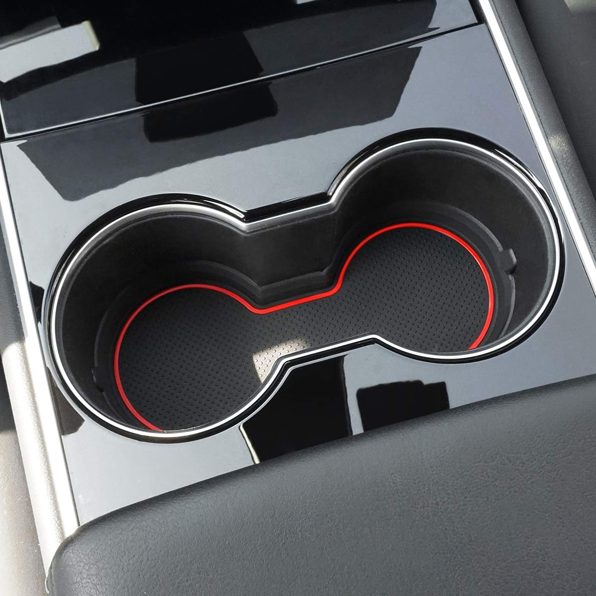 Custom Fit 3D Silicone Cup Holder Coasters for Tesla Model 3 (2017-2023) & Model Y (2020-2023) - Non-Slip Interior Accessories (Red, 3-Pack) | Perfect for Coffee, Drinks & Protecting Your Tesla's Console
