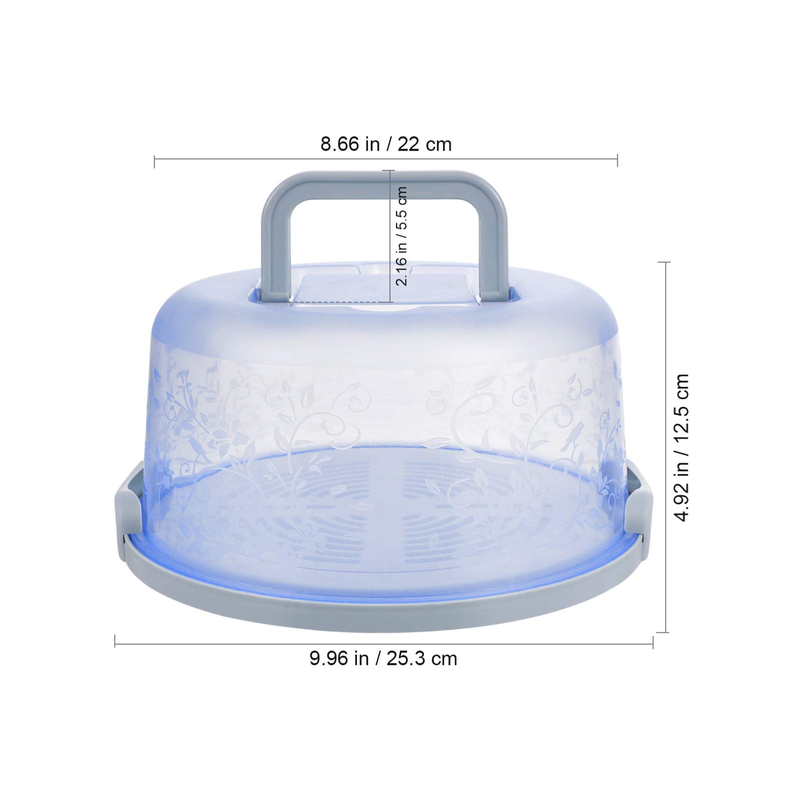 Sturdy Round Cake Stand with Locking Lid - Portable Cake Carrier for Cupcakes, Pies & Desserts | Food Storage Container with Handle for Parties, Baking & Kitchen Organization
