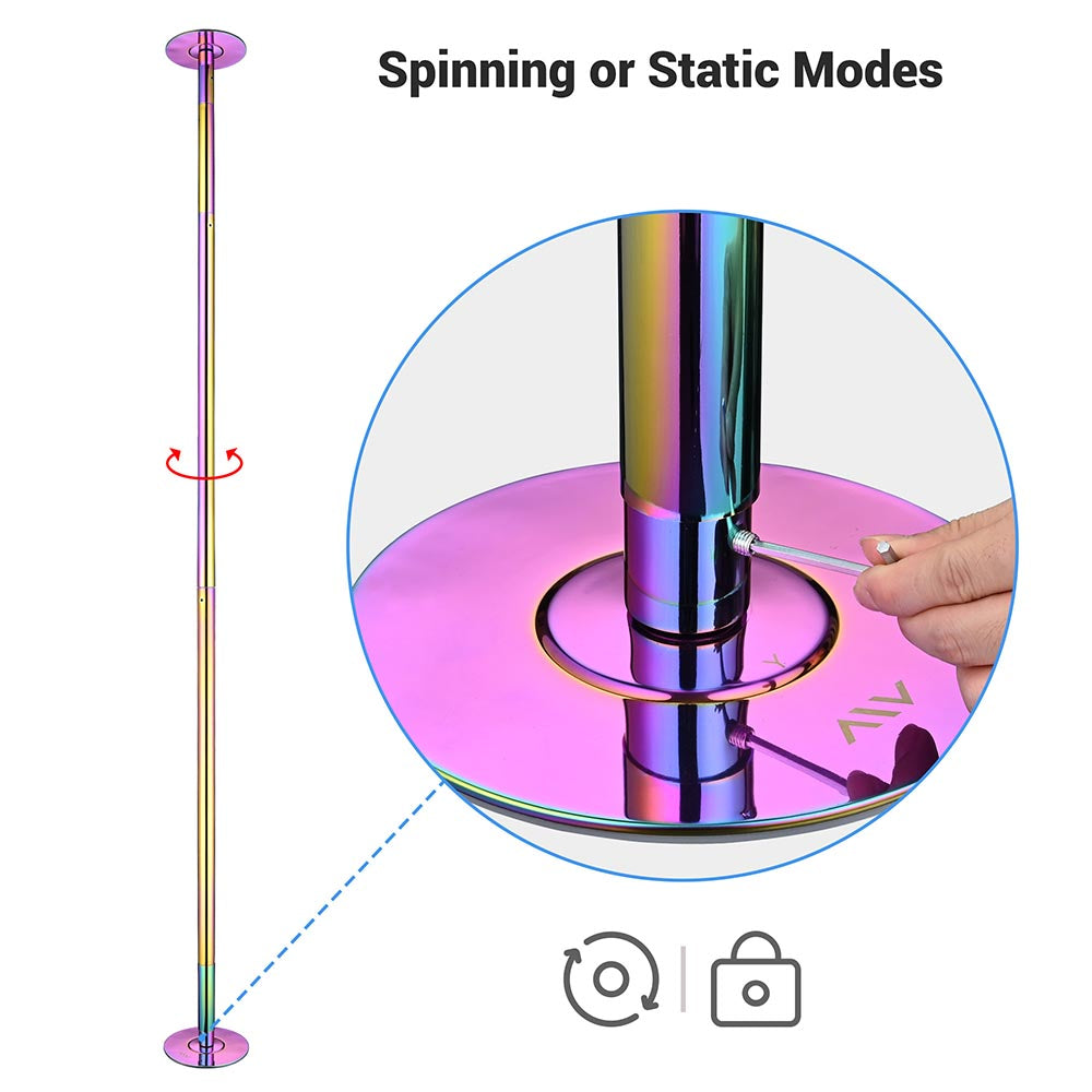 11.5 ft Mermaid Spinning Dance Pole - Detachable 45mm Stainless Steel Pole for Home & Studio Dance Practice | Perfect for Fitness, Pole Dancing & Performance Training