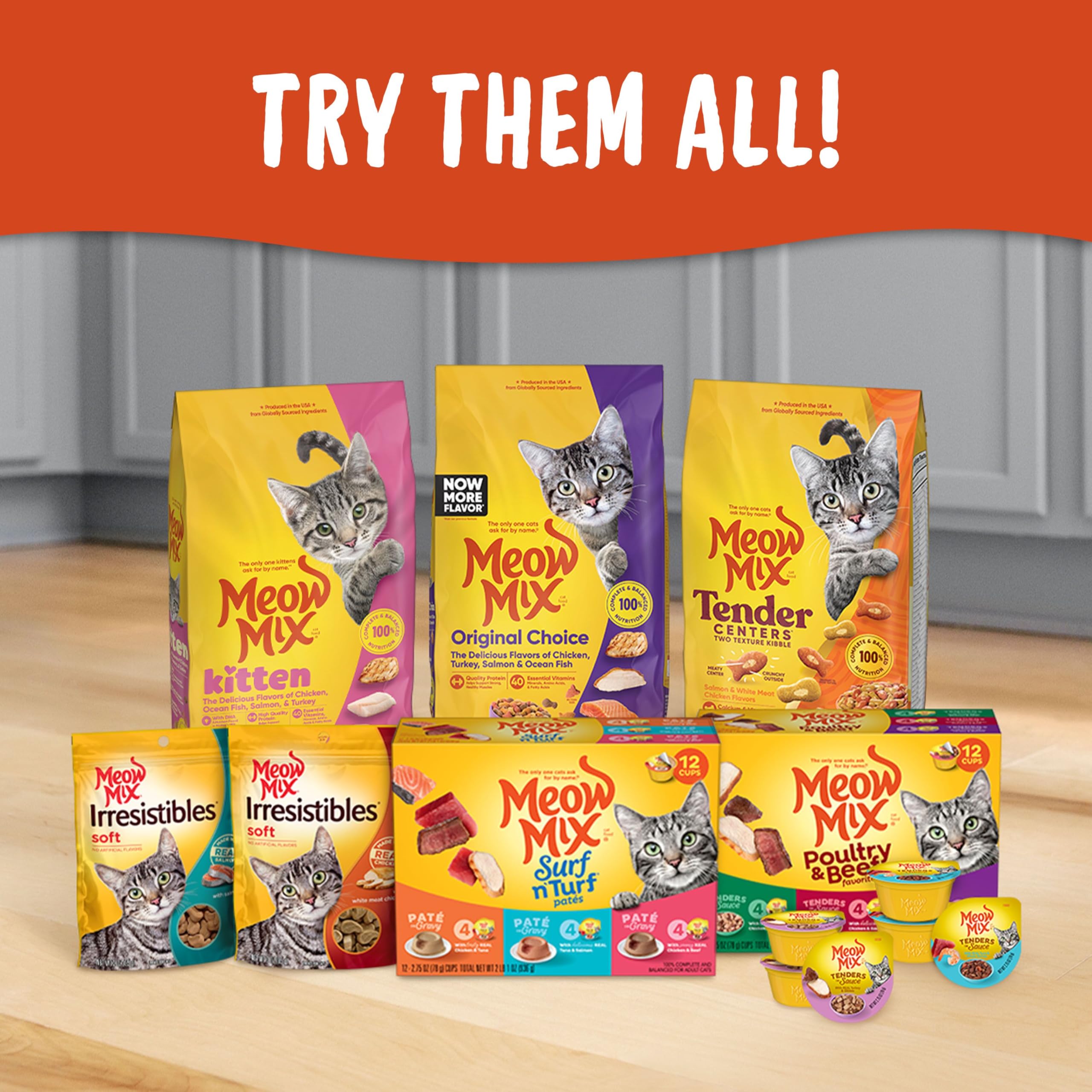 Meow Mix Tender Centers Basted Bites Chicken & Tuna Flavor Dry Cat Food - 3lb Bag, Crunchy Outside with Soft Meat Center - Perfect for Adult Cats & Kittens at Mealtime or as Treats