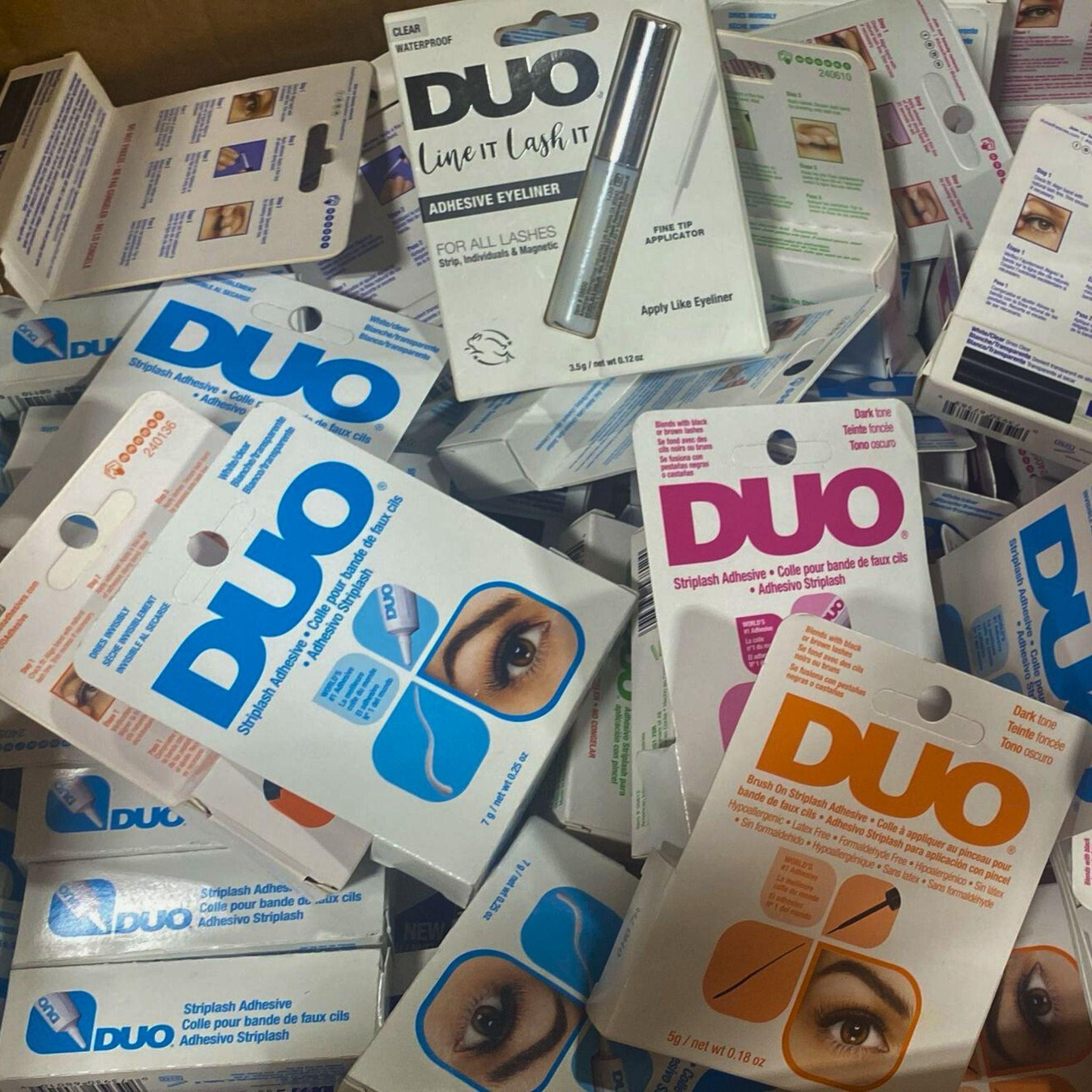 DUO Assorted Adhesive Mix - 100 Pcs Strip On, Brush On & Eyeliner Glue for False Lashes - Perfect for Professional Makeup, Cosplay and Daily Beauty Use